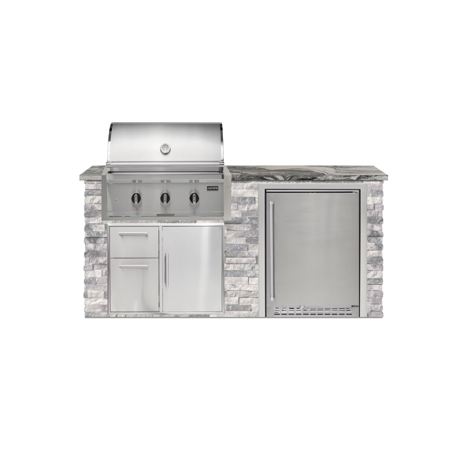 Coyote 72" Luxury Finished Outdoor Kitchen PKG 3G-CPKG3G