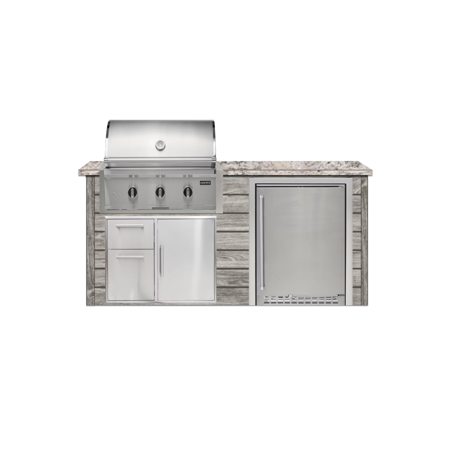 Coyote 72" Luxury Finished Outdoor Kitchen PKG 3G-CPKG3G