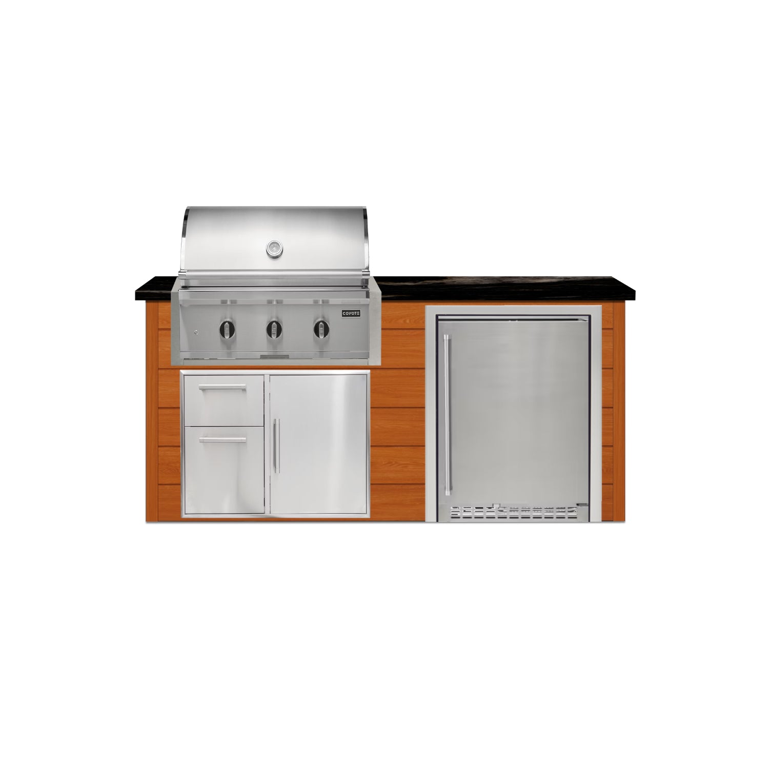 Coyote 72" Luxury Finished Outdoor Kitchen PKG 3G-CPKG3G