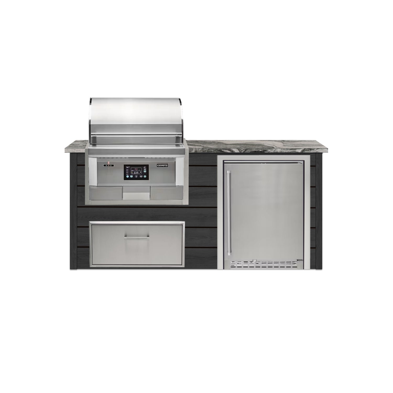 Coyote 72" Luxury Finished Outdoor Kitchen PKG 3P-CPKG3P