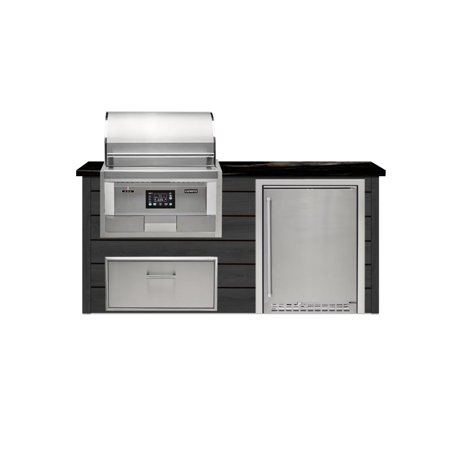 Coyote 72" Luxury Finished Outdoor Kitchen PKG 3P-CPKG3P