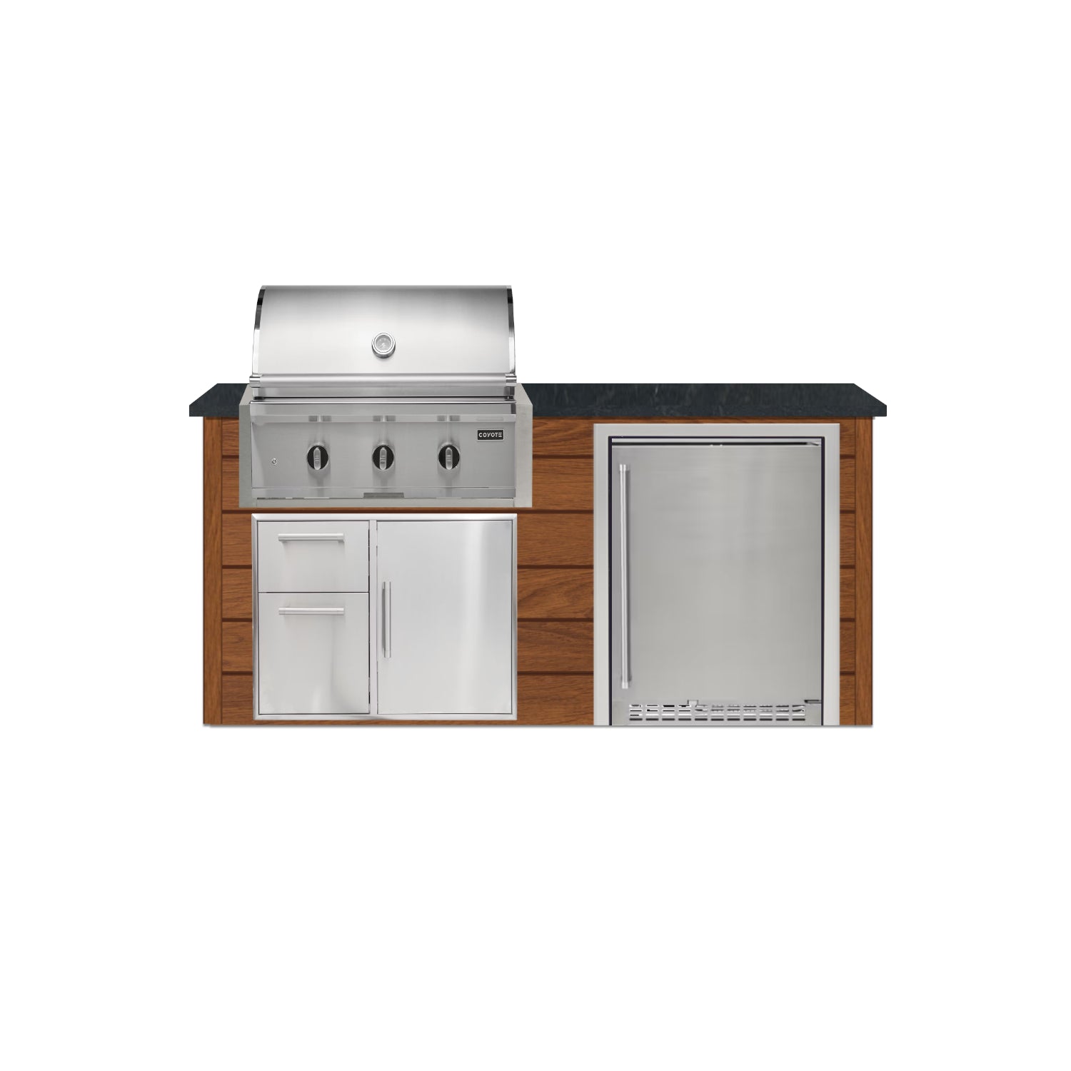 Coyote 72" Luxury Finished Outdoor Kitchen PKG 3G-CPKG3G