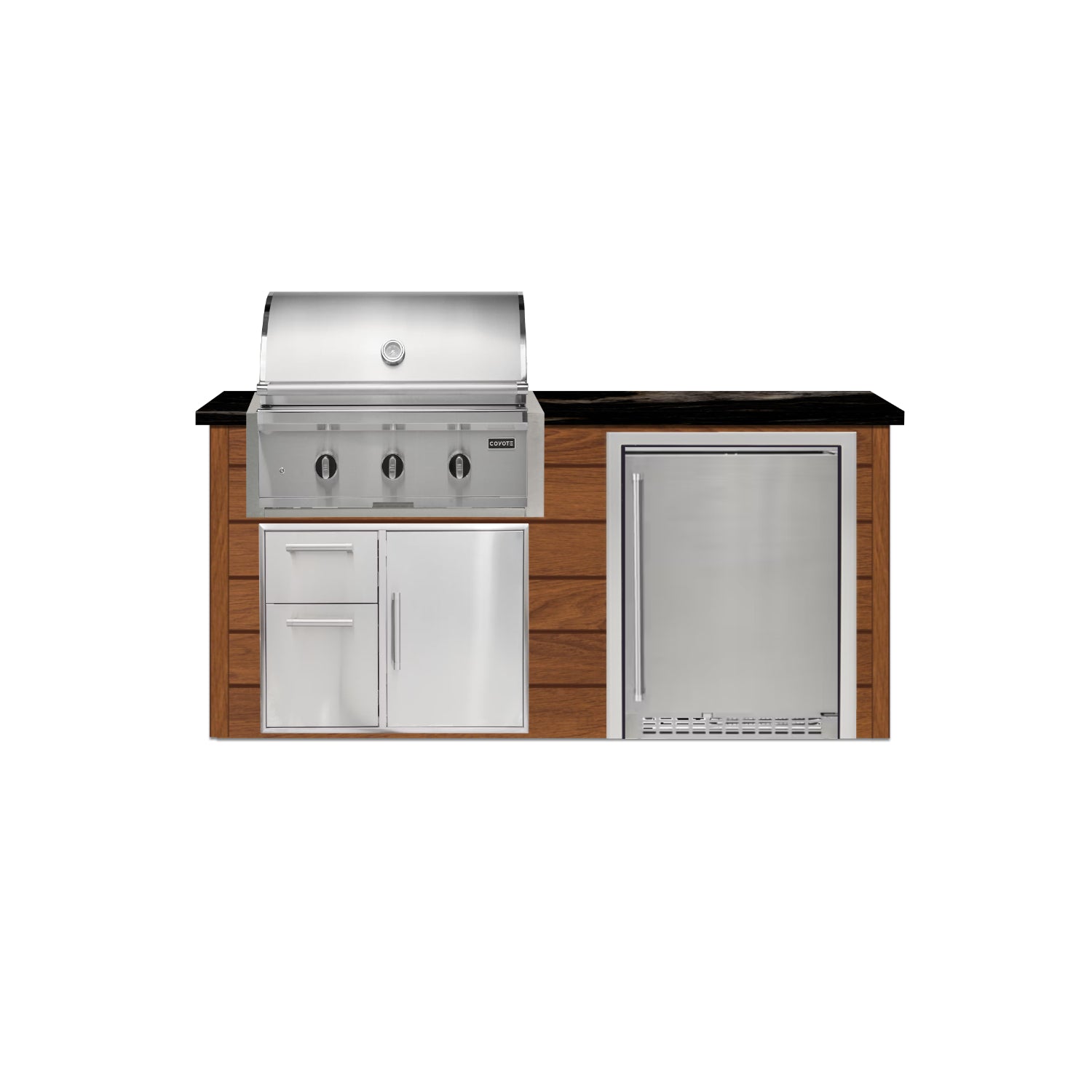 Coyote 72" Luxury Finished Outdoor Kitchen PKG 3G-CPKG3G
