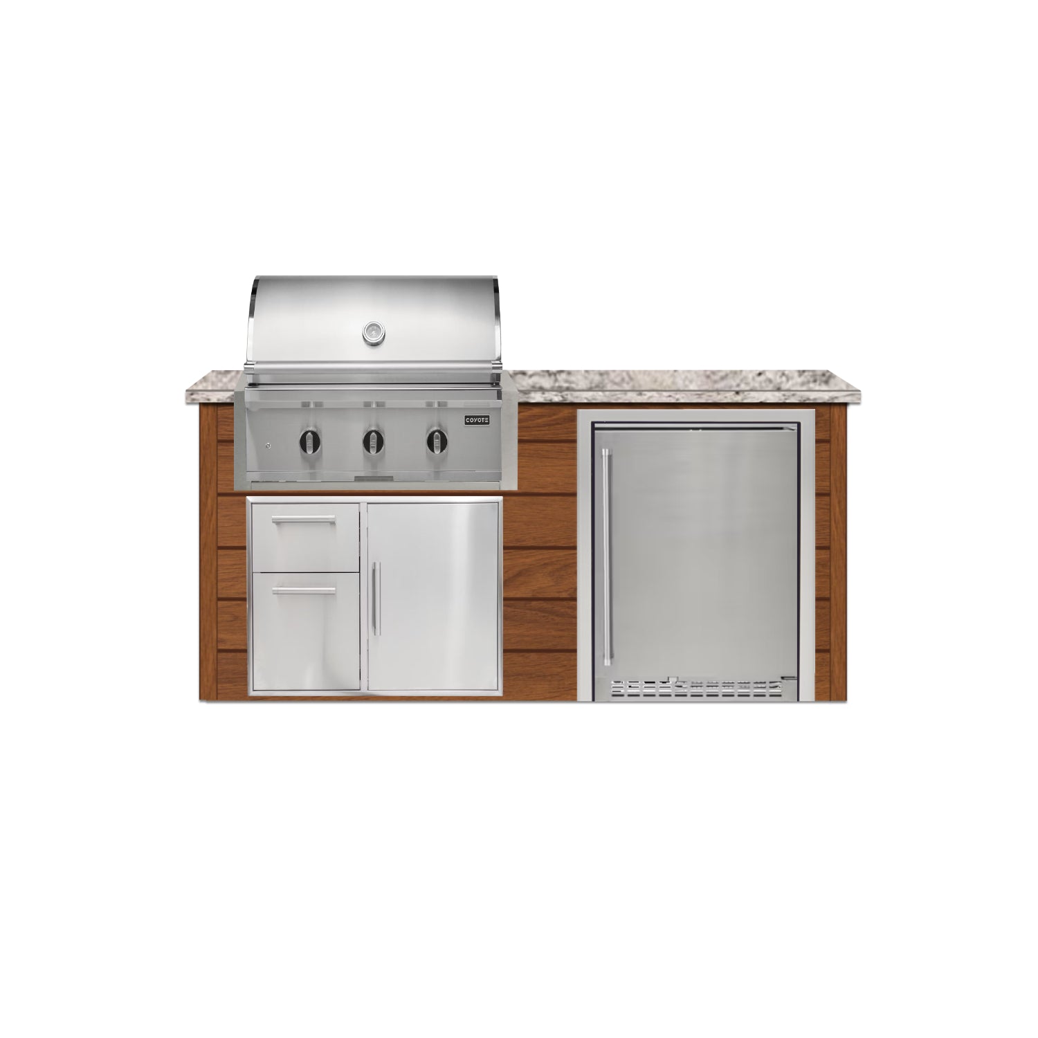 Coyote 72" Luxury Finished Outdoor Kitchen PKG 3G-CPKG3G