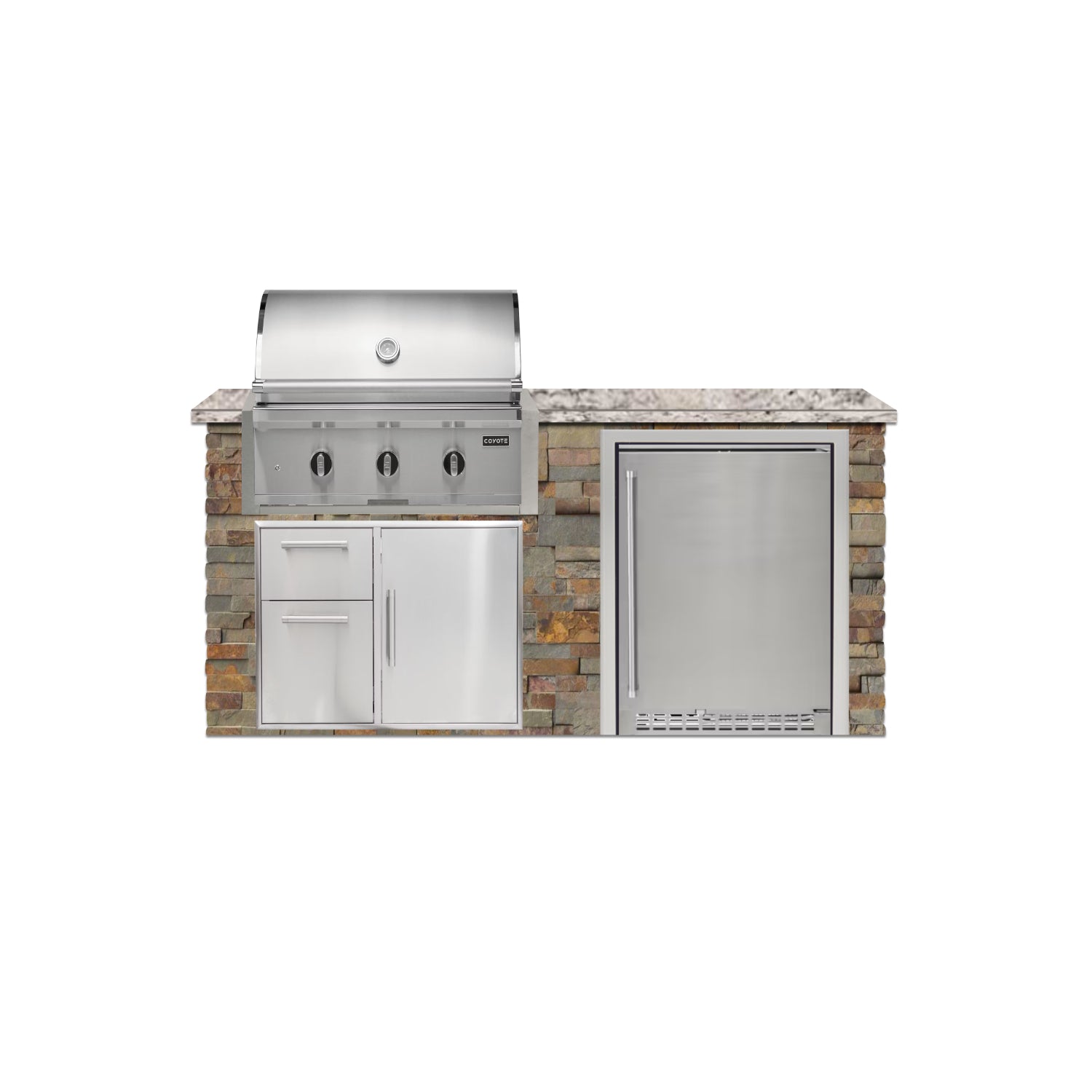 Coyote 72" Luxury Finished Outdoor Kitchen PKG 3G-CPKG3G