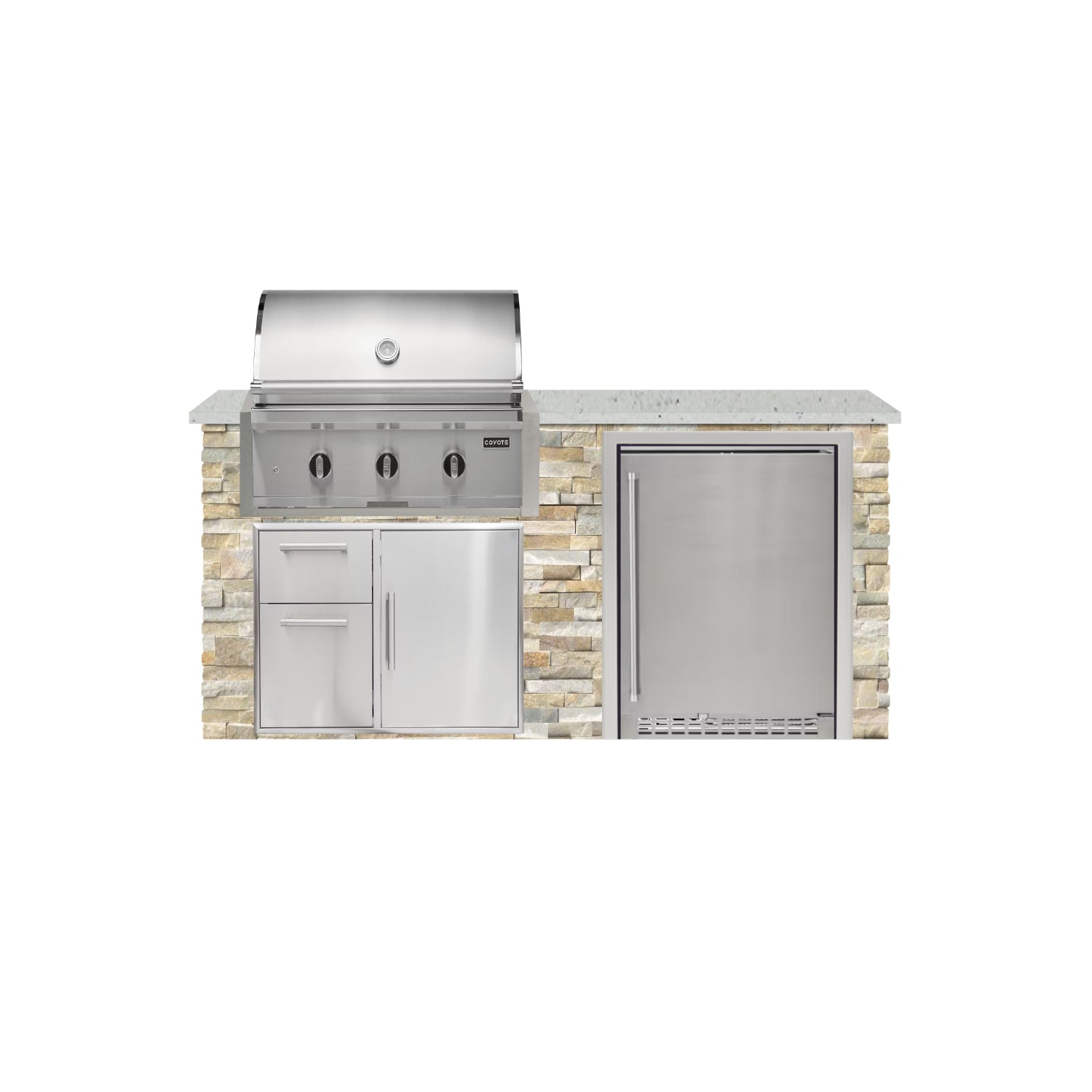Coyote 72" Luxury Finished Outdoor Kitchen PKG 3G-CPKG3G