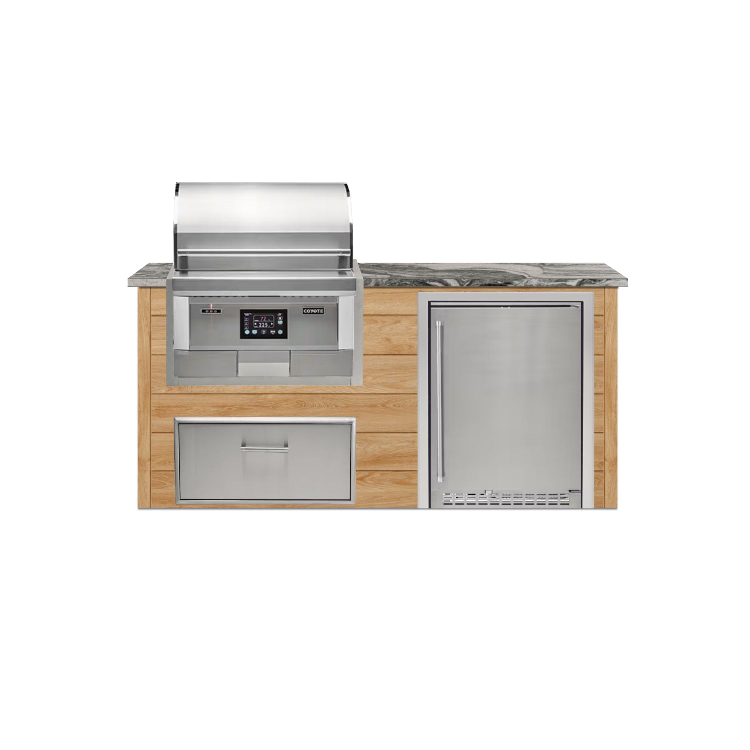 Coyote 72" Luxury Finished Outdoor Kitchen PKG 3P-CPKG3P