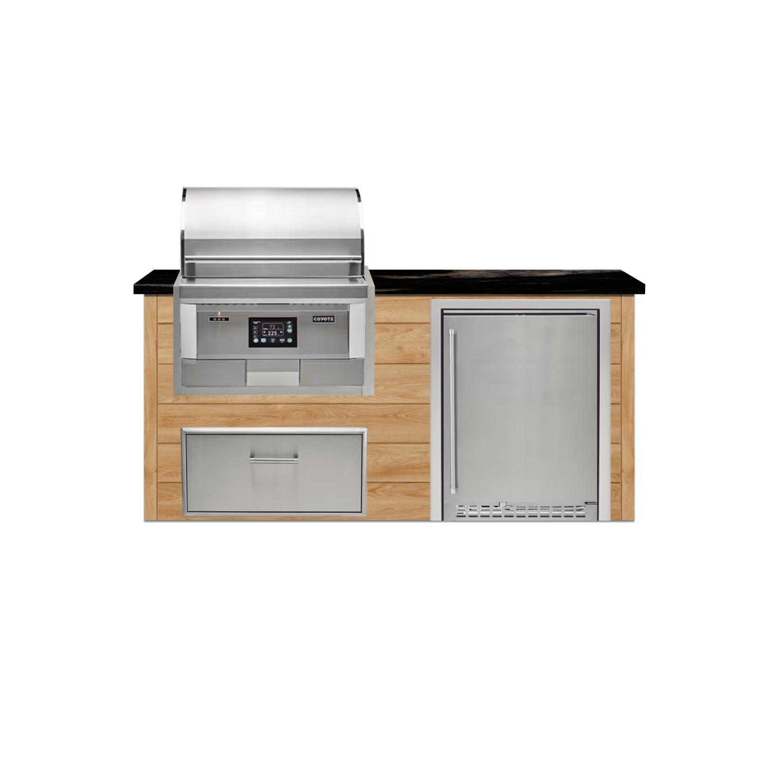 Coyote 72" Luxury Finished Outdoor Kitchen PKG 3P-CPKG3P