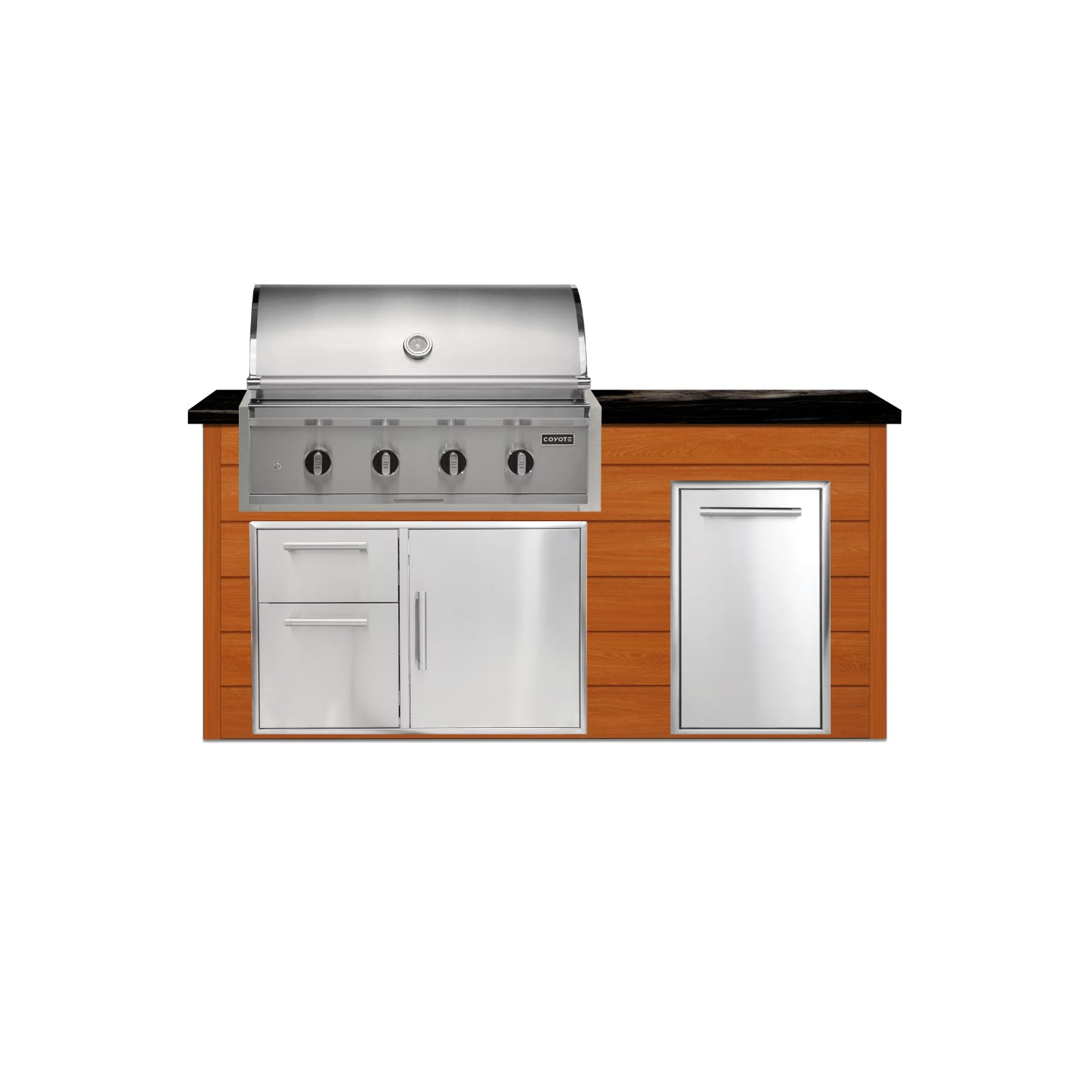 Coyote 72" Luxury Finished Outdoor Kitchen PKG 4G-CPKG4P