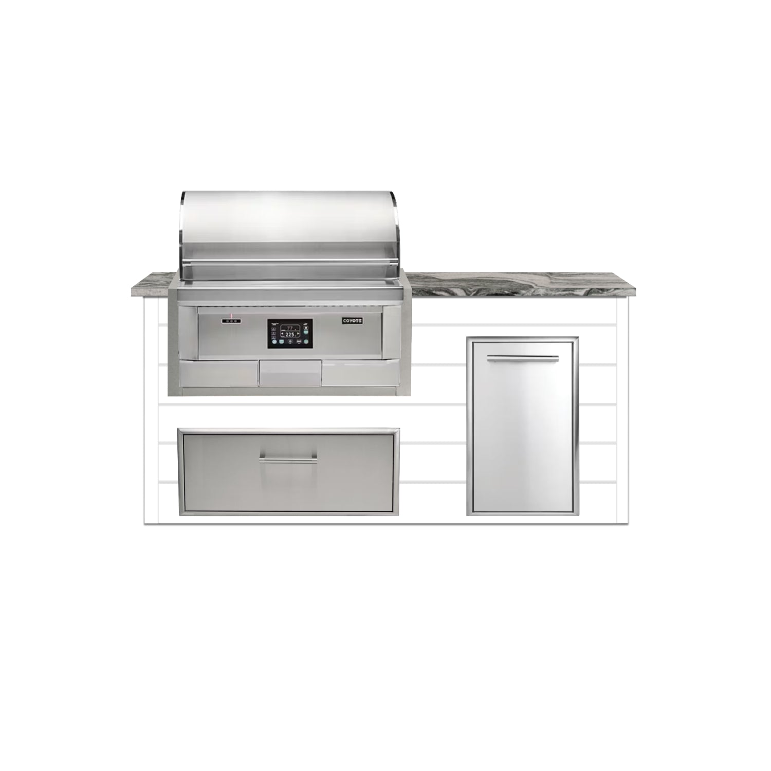 Coyote 72" Luxury Finished Outdoor Kitchen PKG 4P-CPKG4P