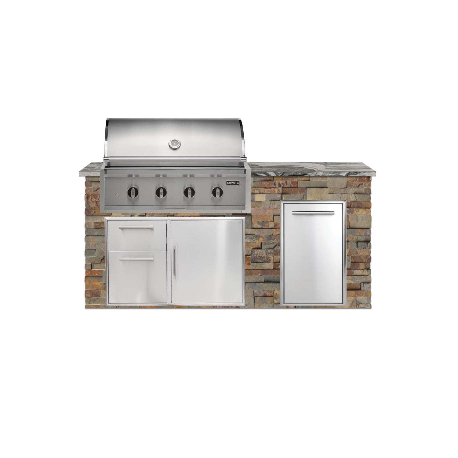 Coyote 72" Luxury Finished Outdoor Kitchen PKG 4G-CPKG4P