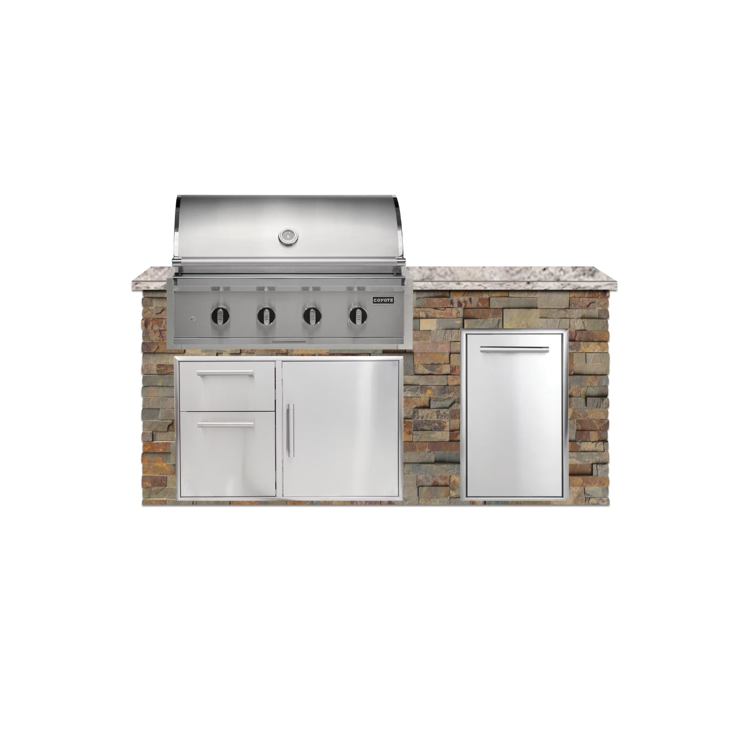 Coyote 72" Luxury Finished Outdoor Kitchen PKG 4G-CPKG4P