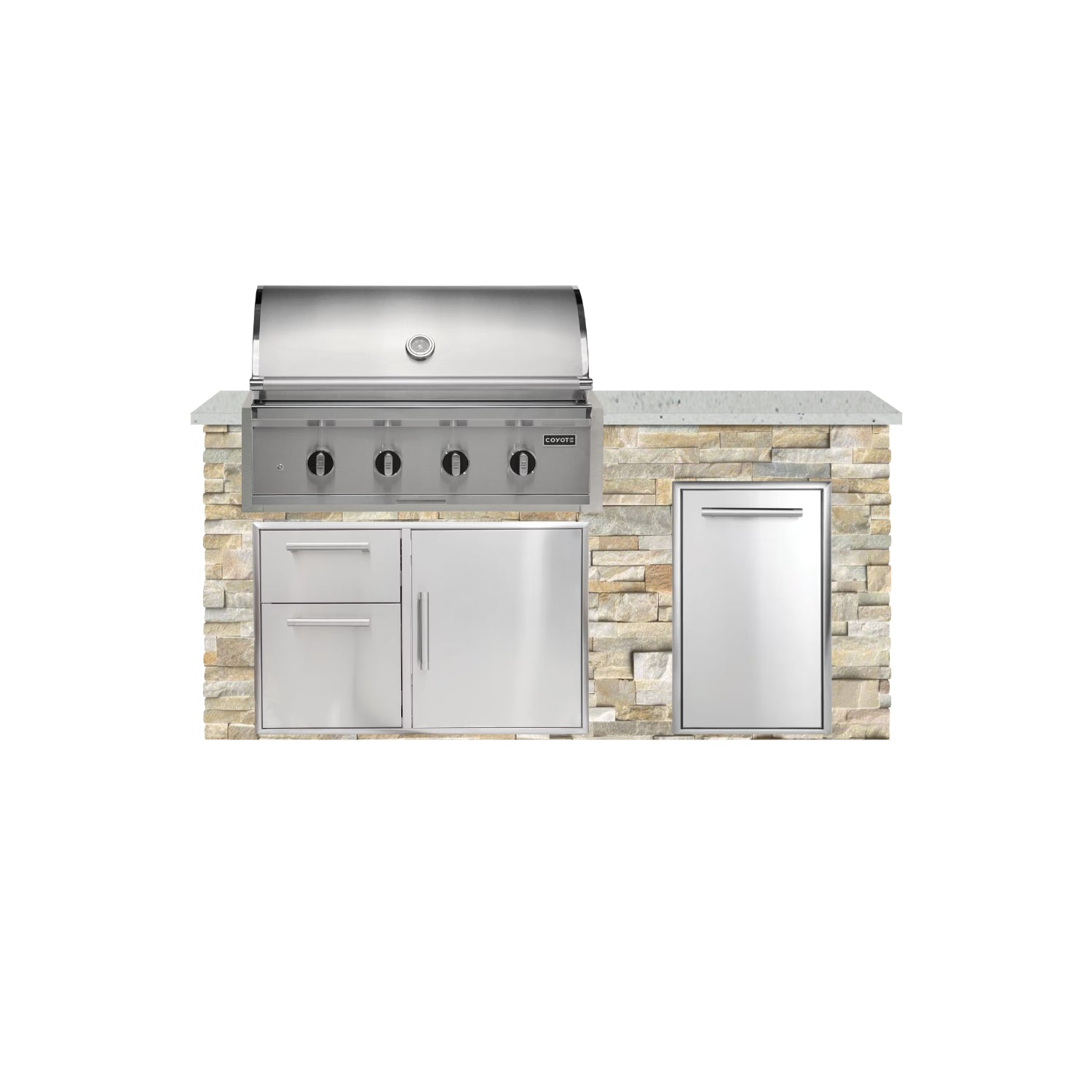 Coyote 72" Luxury Finished Outdoor Kitchen PKG 4G-CPKG4P