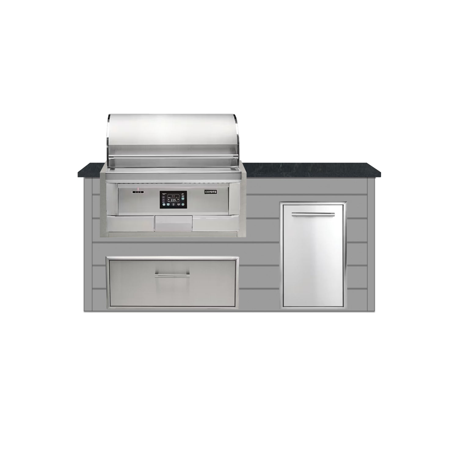 Coyote 72" Luxury Finished Outdoor Kitchen PKG 4P-CPKG4P