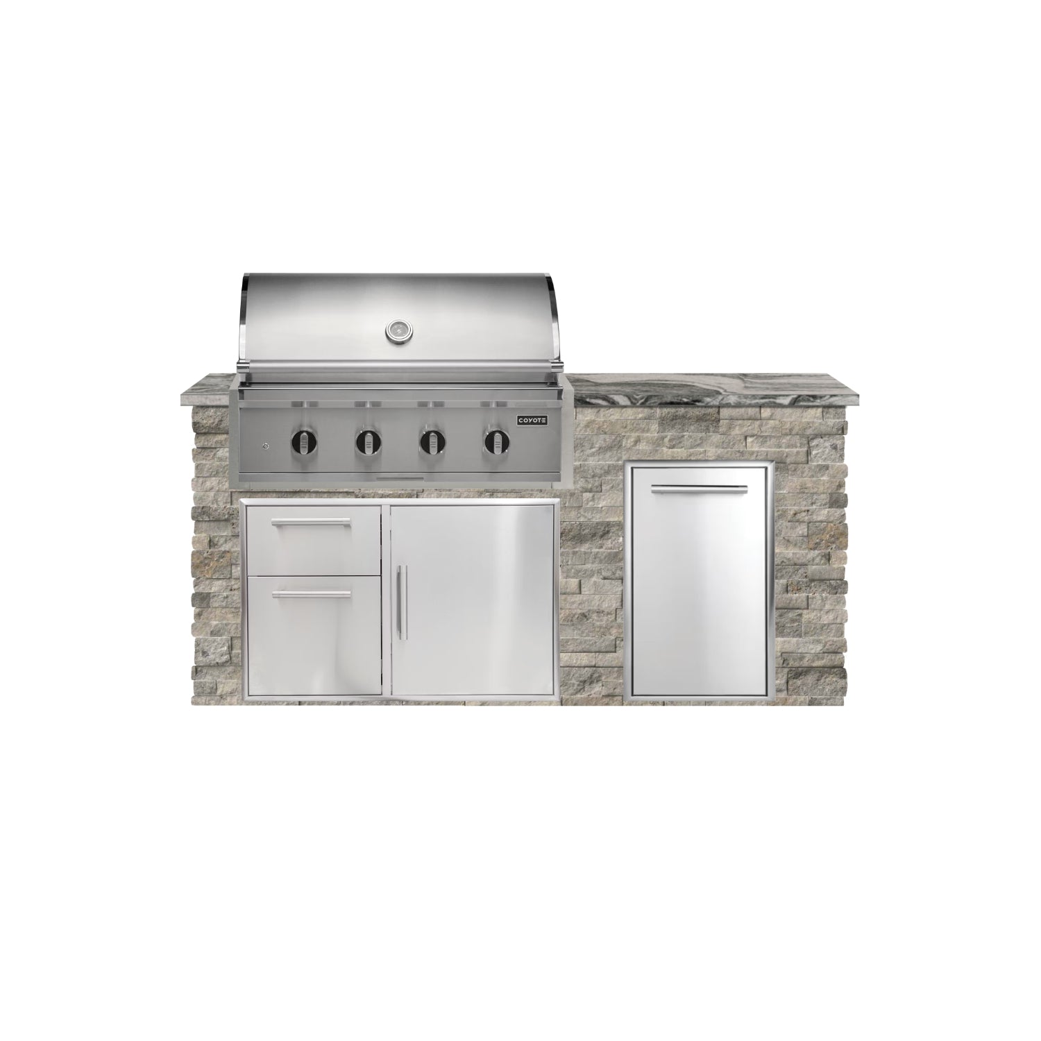 Coyote 72" Luxury Finished Outdoor Kitchen PKG 4G-CPKG4P