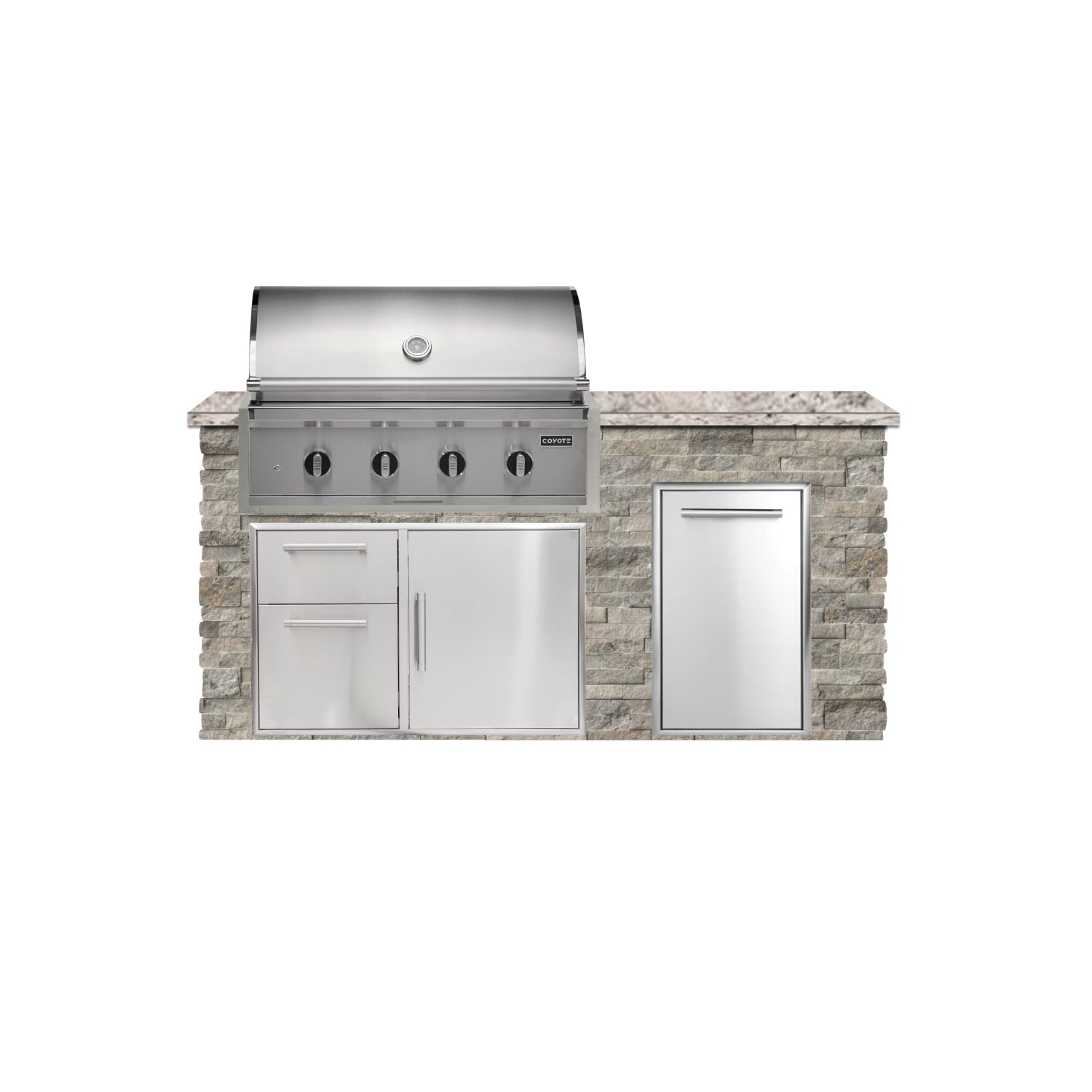 Coyote 72" Luxury Finished Outdoor Kitchen PKG 4G-CPKG4P