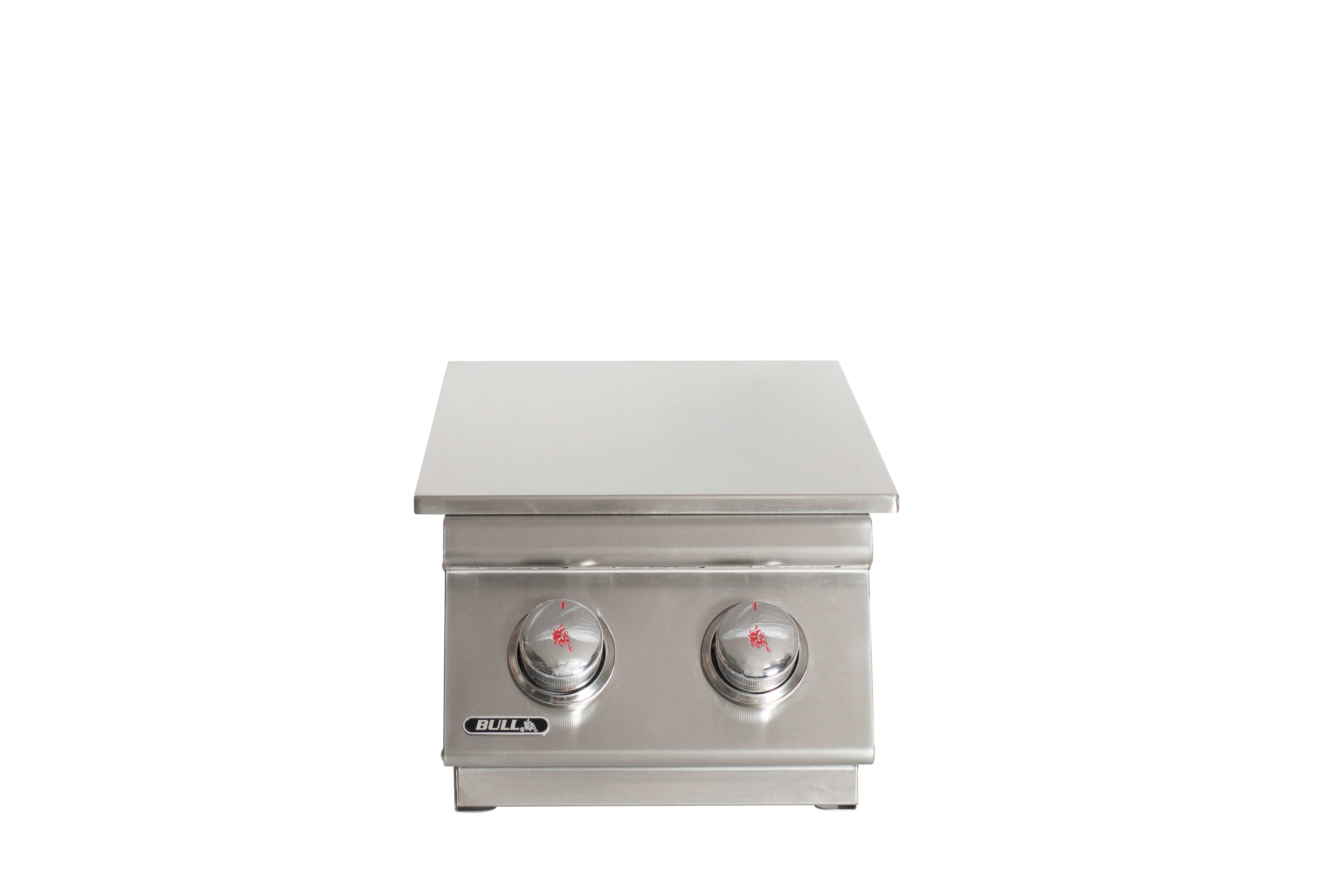 Bull Built-In Natural Gas and Propane Gas Double Side Burner W/ Stainless Steel Lid -300008/9