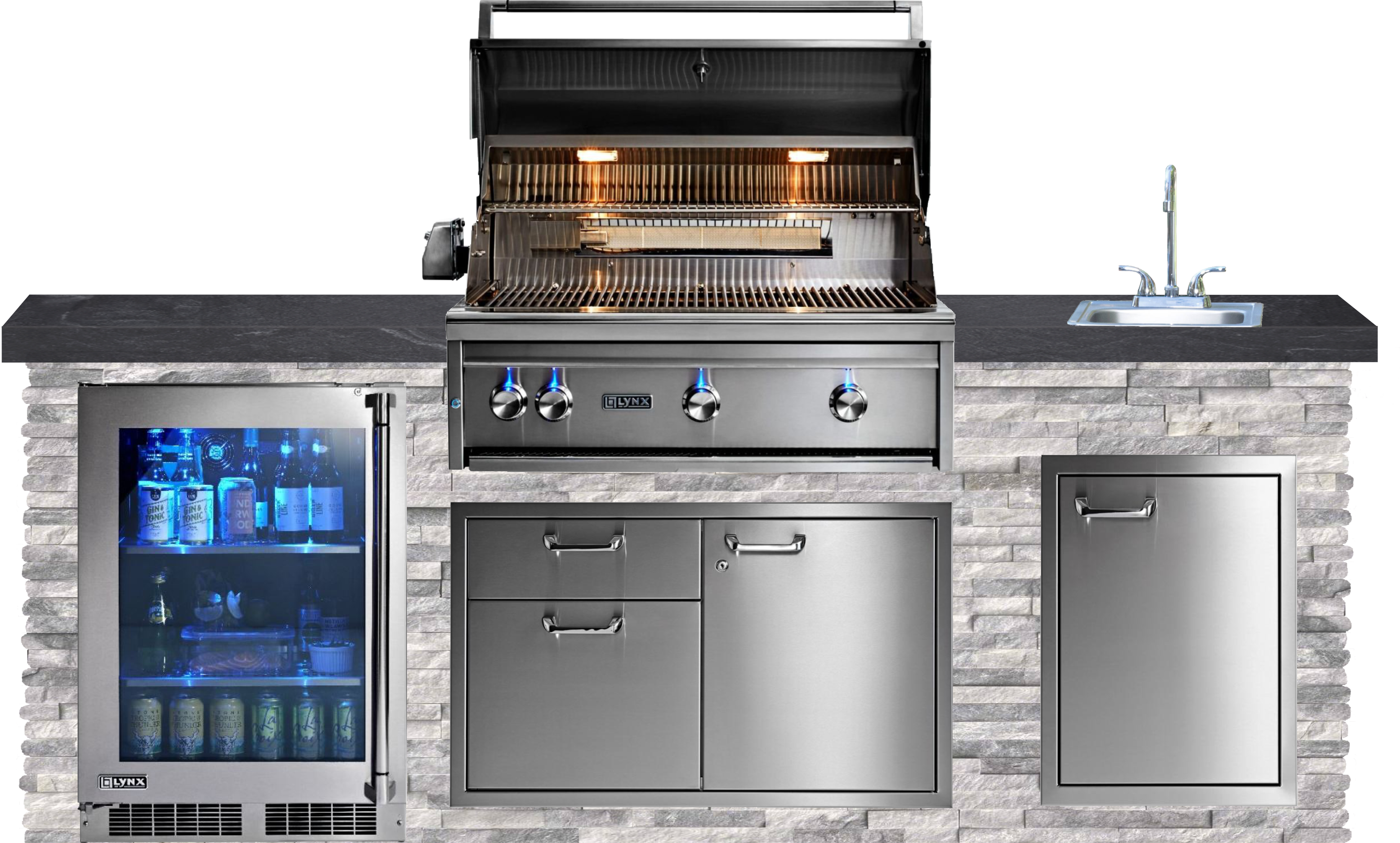 Lynx Pro Prestige Collection 96" Luxury Finished Outdoor Kitchen Package 11-LNX-11-PC