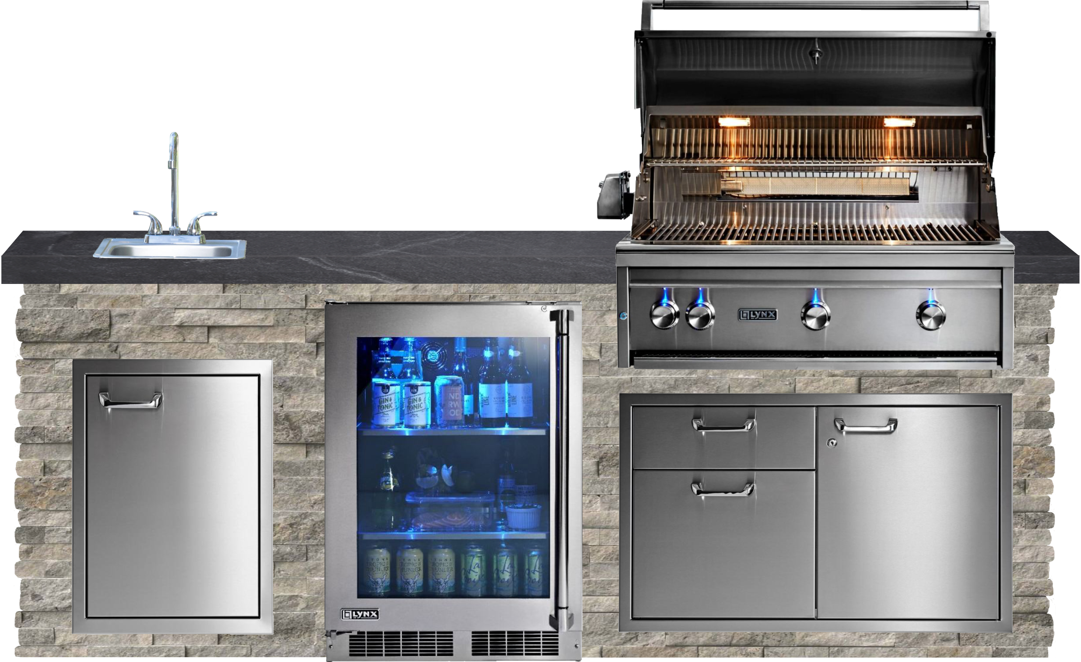 Lynx Pro Prestige Collection 96" Luxury Finished Outdoor Kitchen Package 11-LNX-11-PC