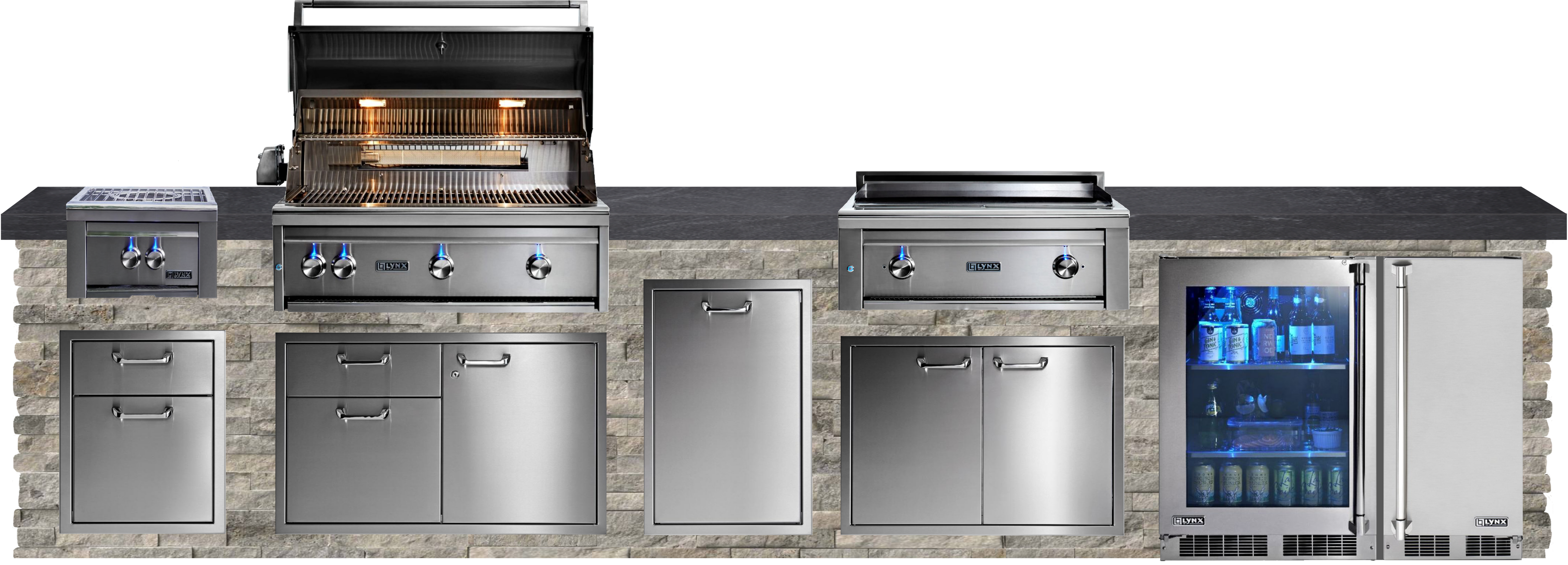 Lynx Pro Classic Collection 168" Luxury Finished Outdoor Kitchen Package 16-LNX-16-CC