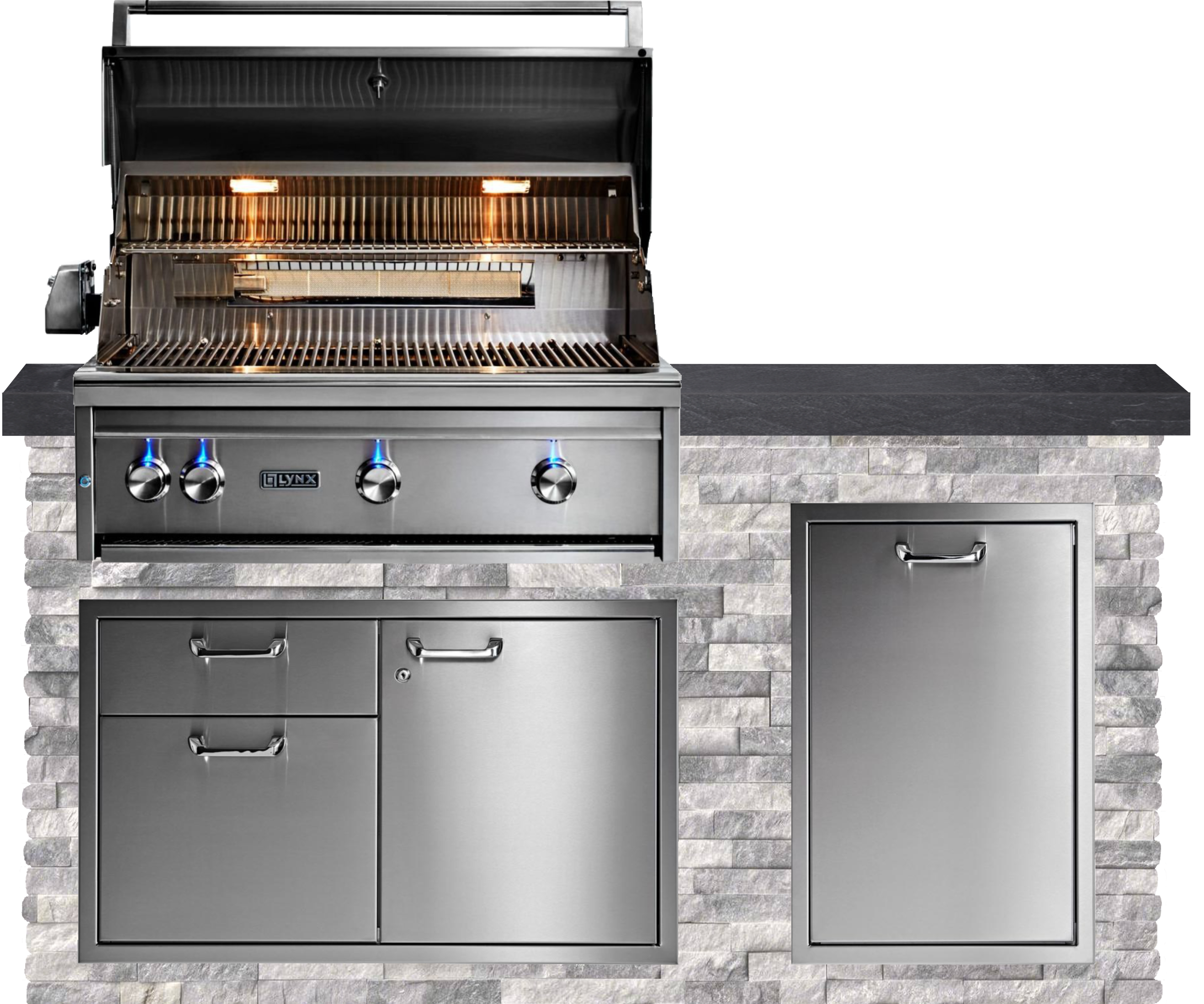 Lynx Pro Classic Collection 72" Luxury Finished Outdoor Kitchen Package 3-LNX-3-CC