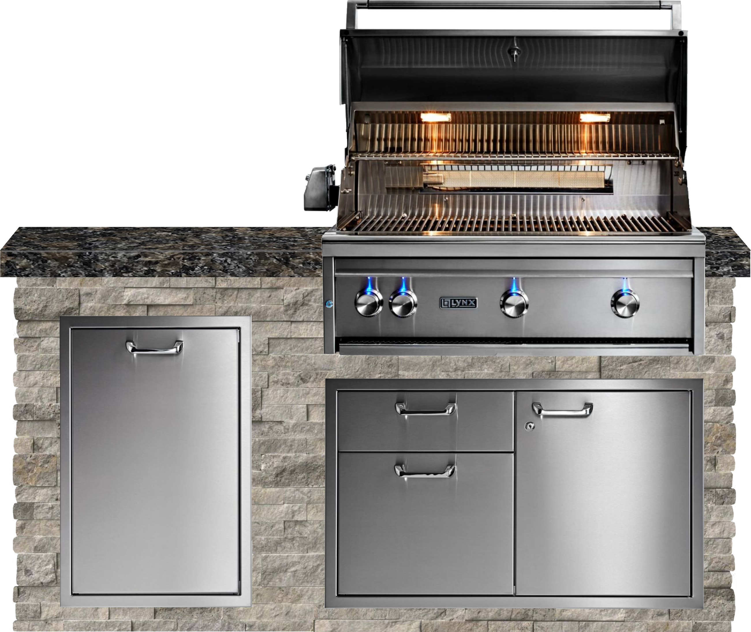 Lynx Pro Prestige Collection 72" Luxury Finished Outdoor Kitchen Package 3-LNX-3-PC