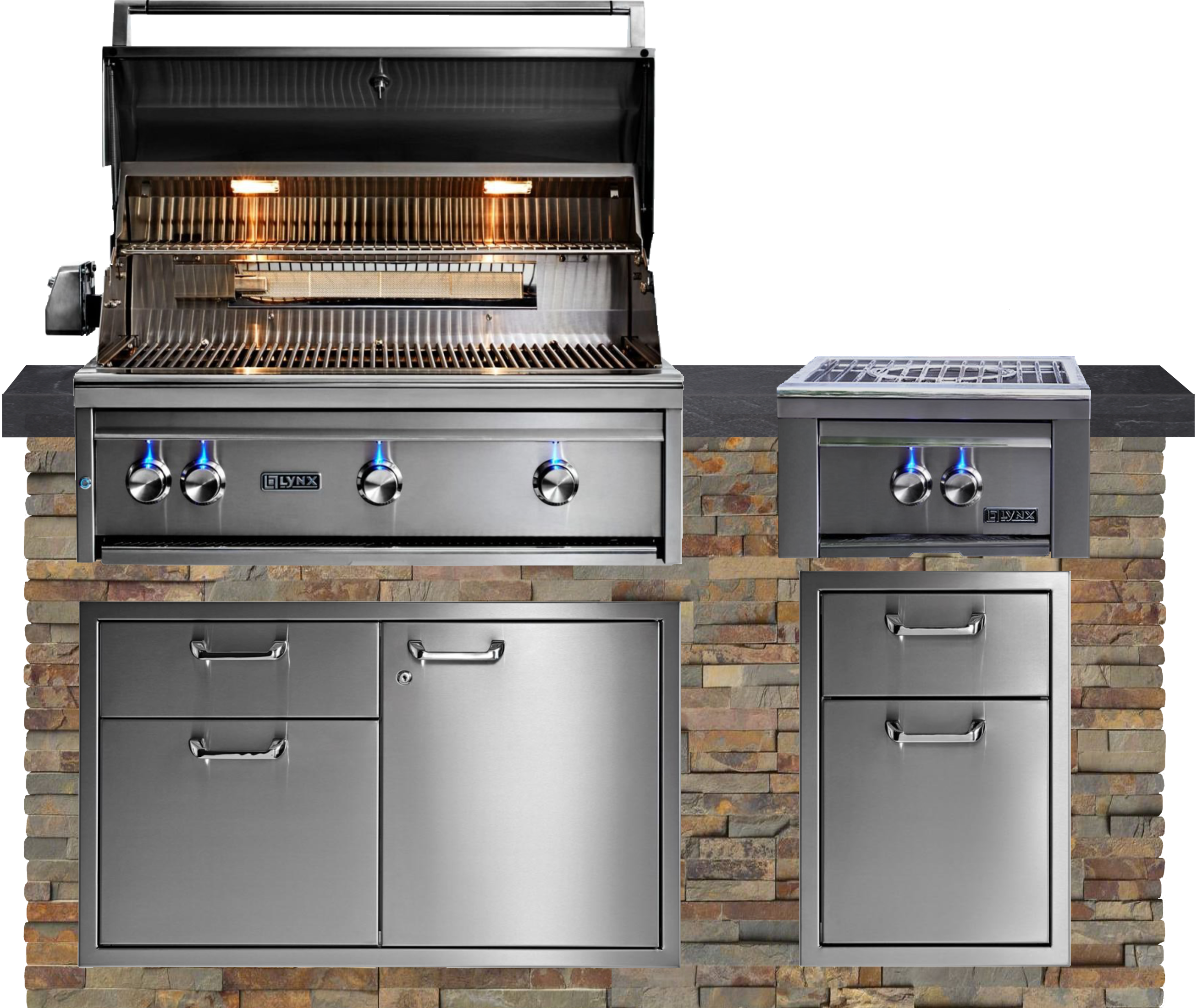 Lynx Pro Classic Collection 72" Luxury Finished Outdoor Kitchen Package 4-LNX-4-CC