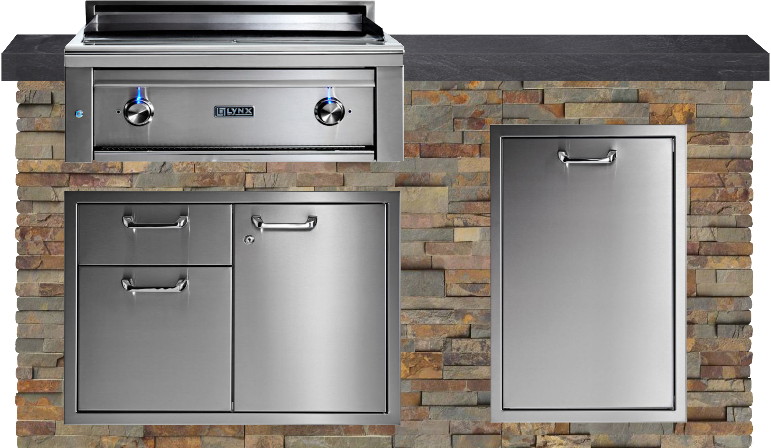 Lynx Pro Classic Collection 72" Luxury Finished Outdoor Kitchen Package 6-LNX-6-CC