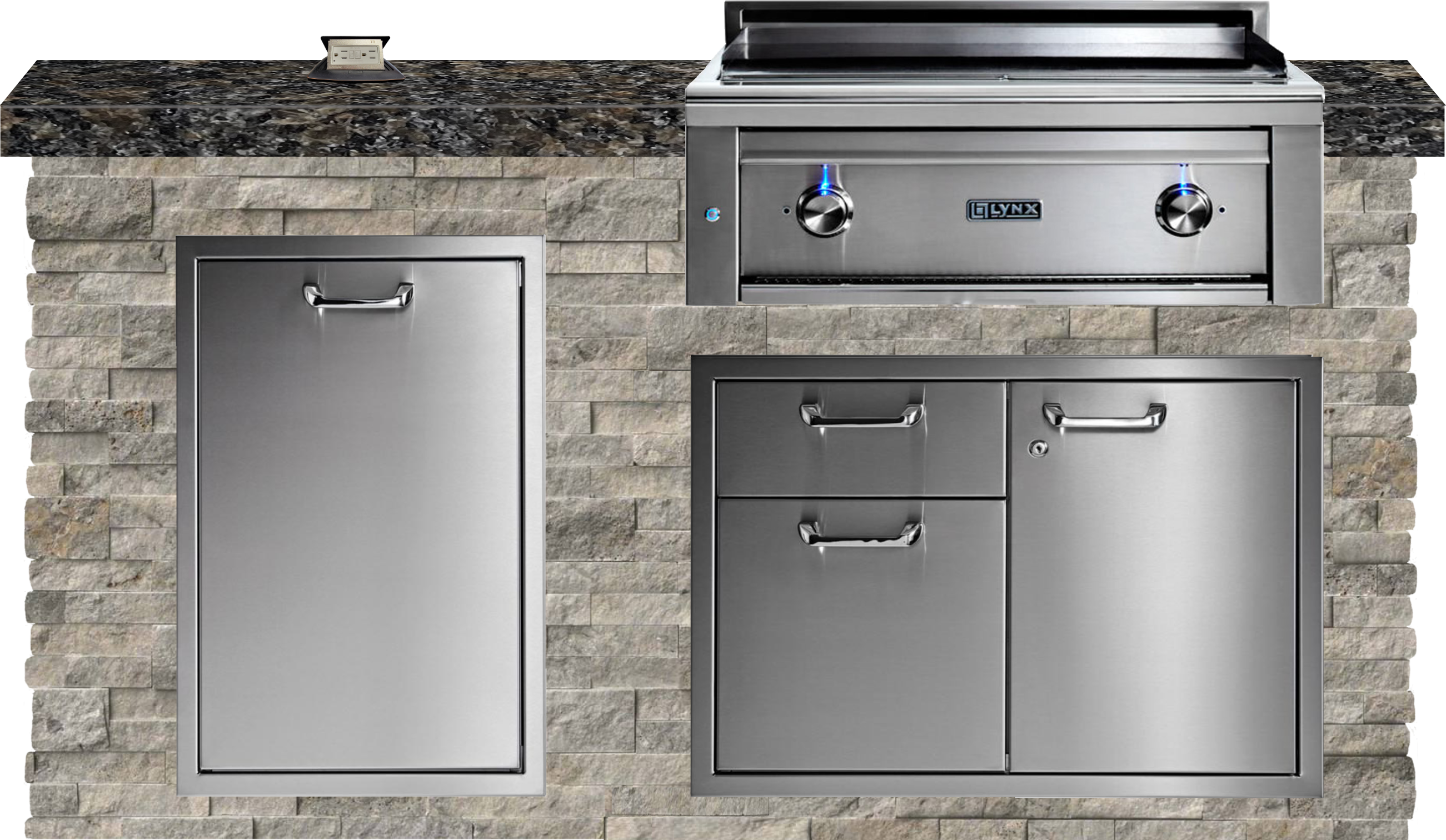 Lynx Pro Prestige Collection 72" Luxury Finished Outdoor Kitchen Package 6-LNX-6-PC