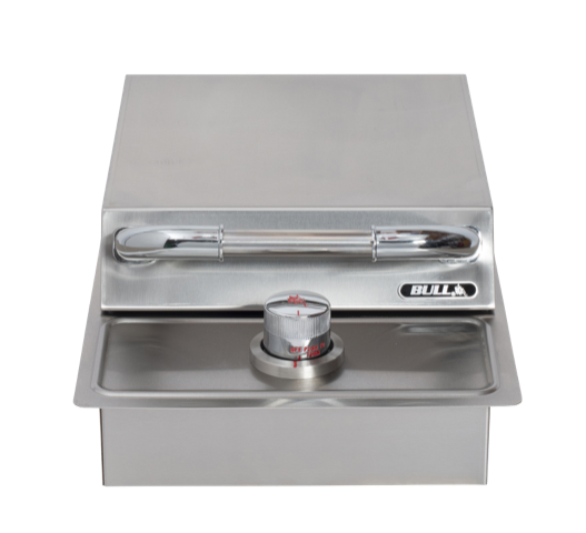 Bull Drop-In Natural Gas and Propane Gas Single Side Burner W/ Stainless Steel Lid -60008/9