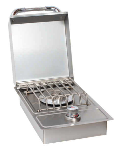 Bull Drop-In Natural Gas and Propane Gas Single Side Burner W/ Stainless Steel Lid -60008/9