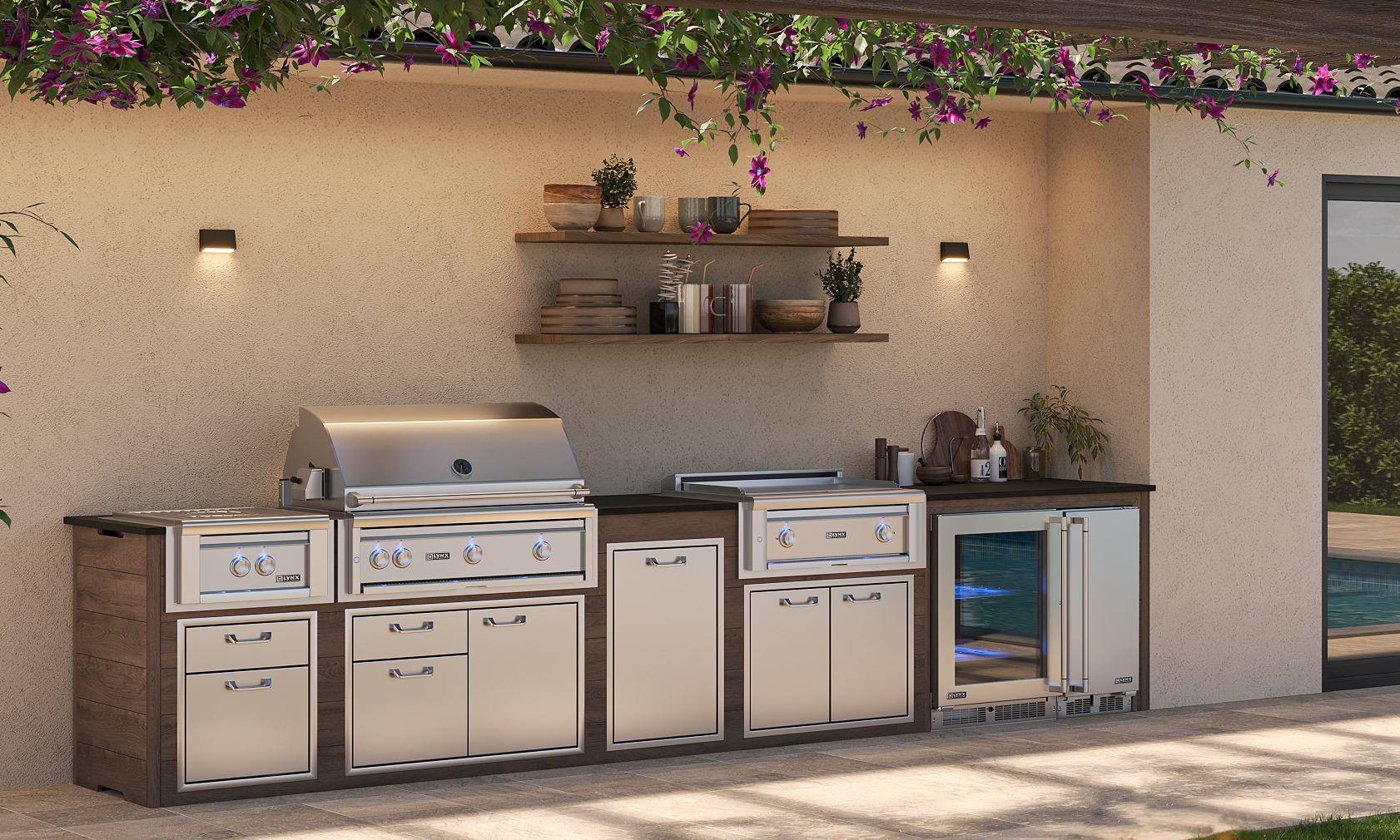 Lynx Pro Prestige Collection 168" Luxury Finished Outdoor Kitchen Package 16-LNX-16-PC