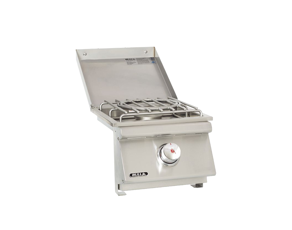 Bull Slide-In Pro Natural Gas and Propane Gas Side Burner W/ Stainless Steel Lid-60018/9