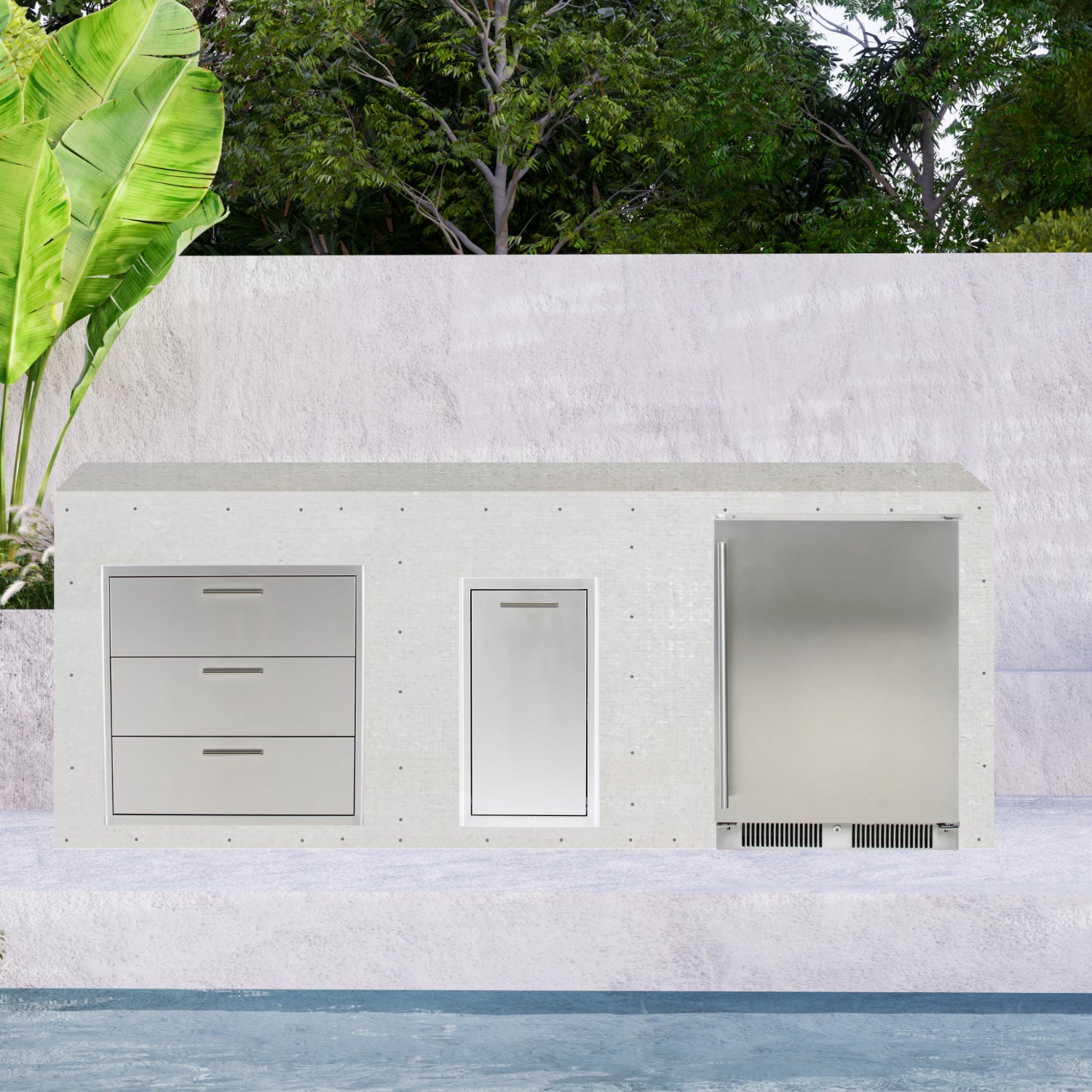 Blaze 96" Ready-To-Finish Quick Ship Outdoor Kitchen PKG15-BLZ-RTFQS15