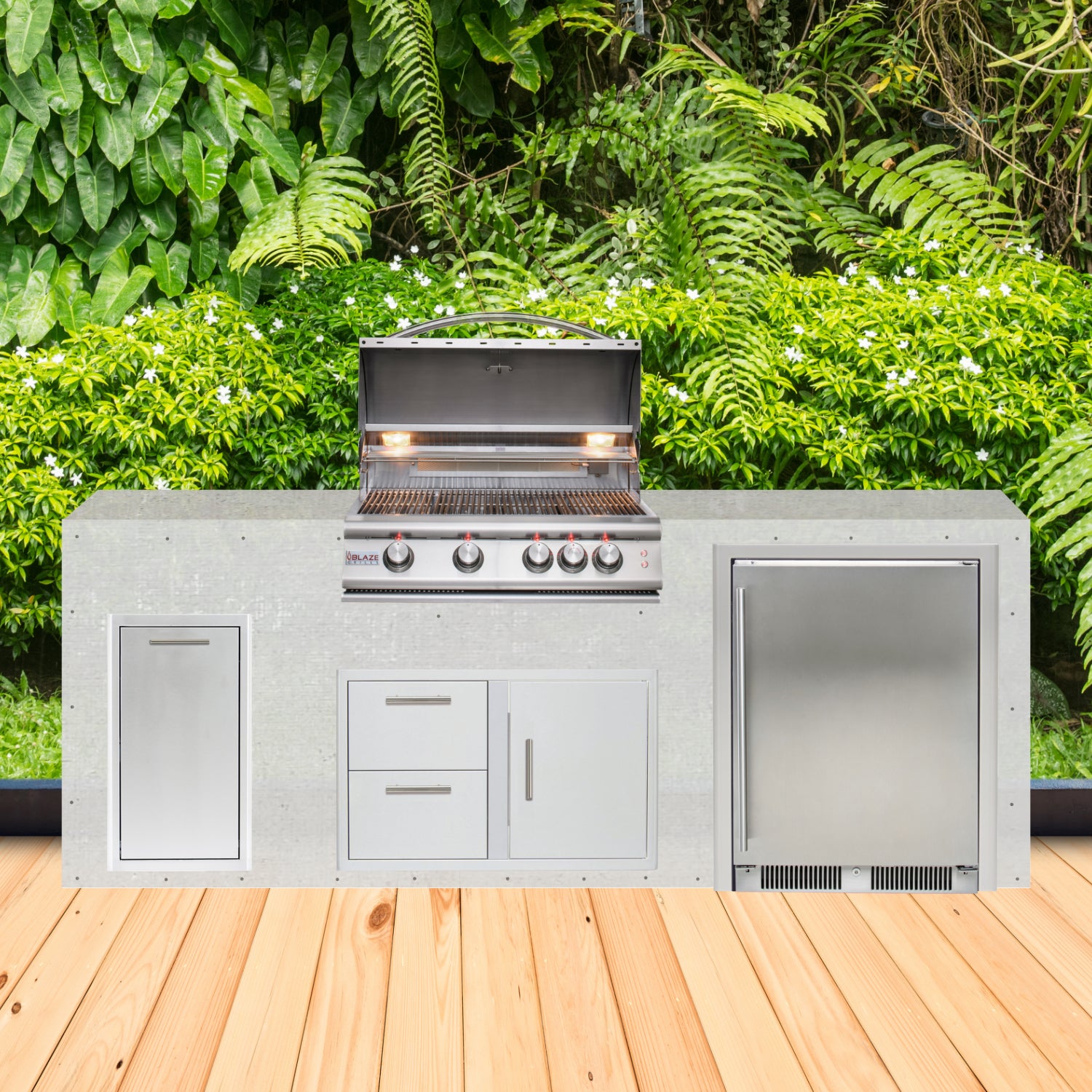 Blaze 96" Ready-To-Finish Quick Ship Outdoor Kitchen PKG2-BLZ-RTFQS2