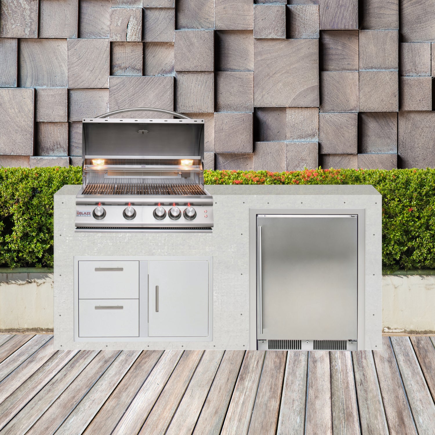 Blaze 72" Ready-To-Finish Quick Ship Outdoor Kitchen PKG3-BLZ-RTFQS3