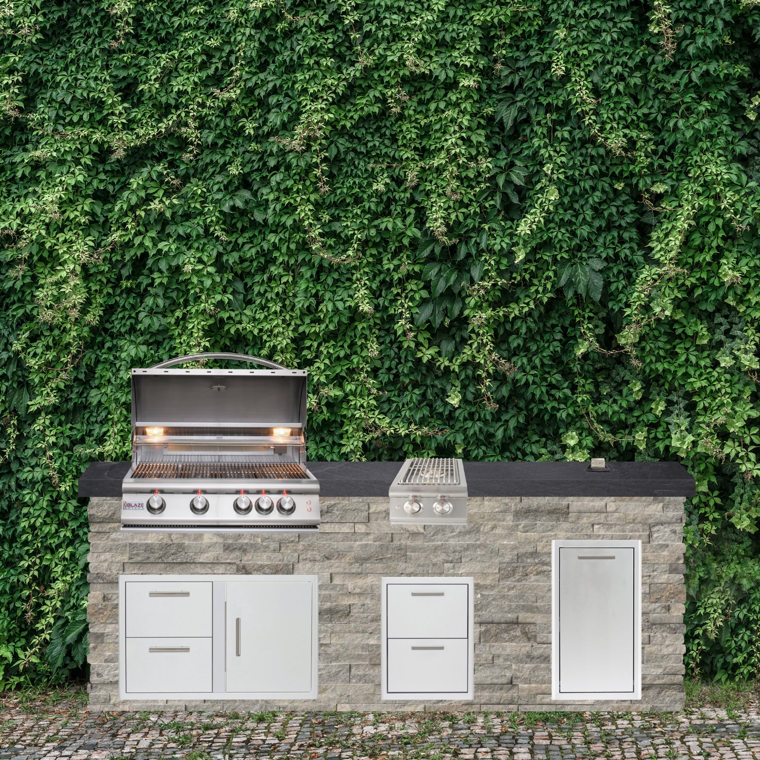 Blaze Quick Ship 96" Luxury Finished Outdoor Kitchen PKG 10-BLZ-QSHIP10
