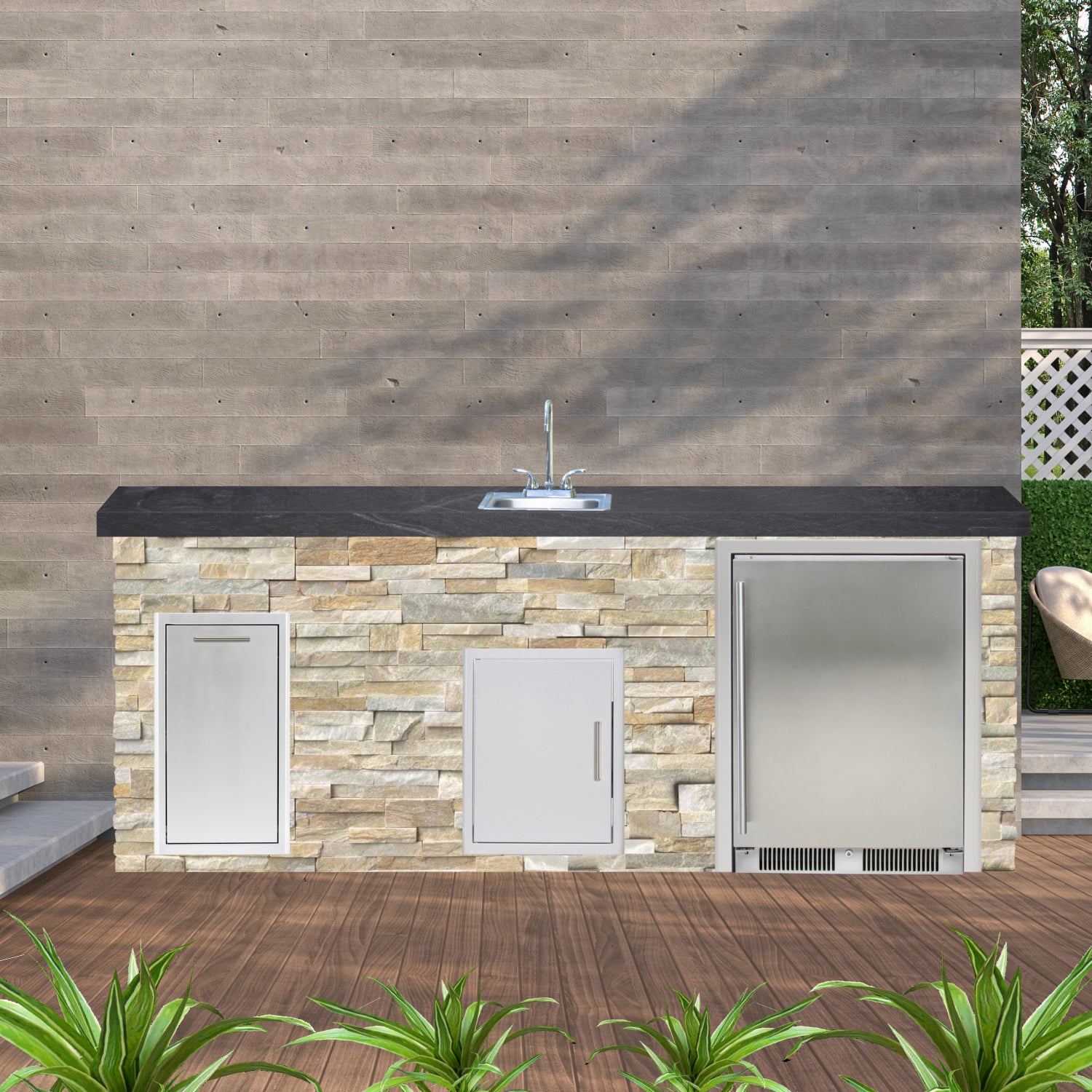 Blaze Quick Ship 96" Luxury Finished Outdoor Kitchen PKG 12-BLZ-QSHIP12