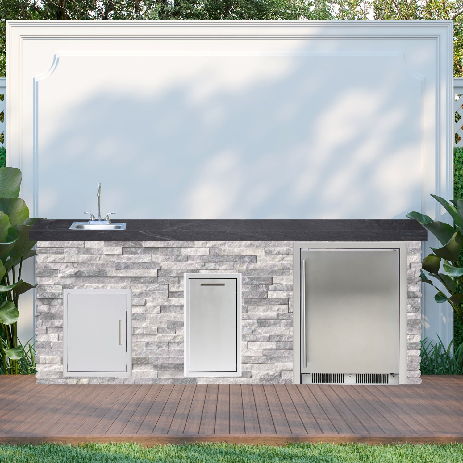 Blaze Quick Ship 96" Luxury Finished Outdoor Kitchen PKG 12-BLZ-QSHIP12
