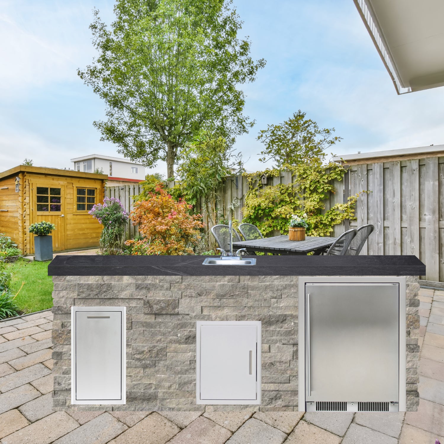 Blaze Quick Ship 96" Luxury Finished Outdoor Kitchen PKG 12-BLZ-QSHIP12