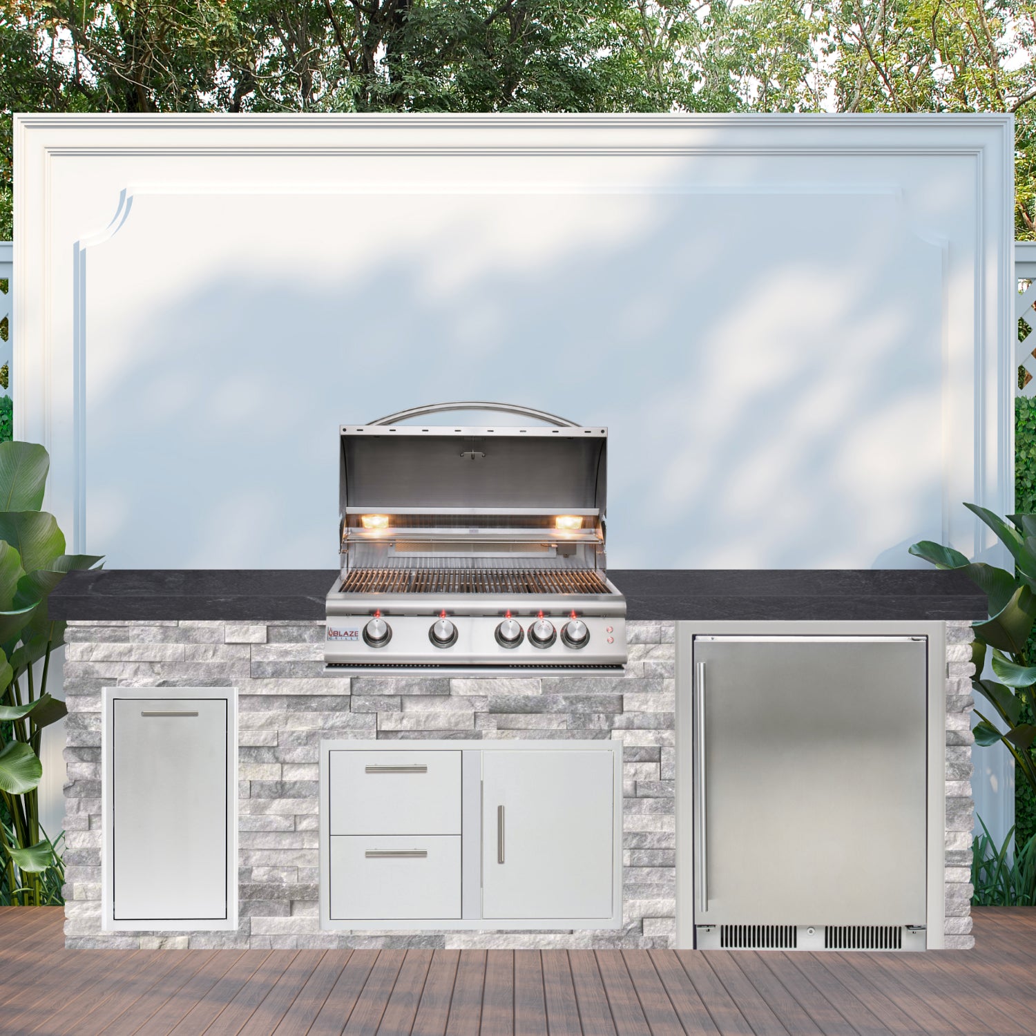 Blaze Quick Ship 96" Luxury Finished Outdoor Kitchen PKG 2-BLZ-QSHIP2