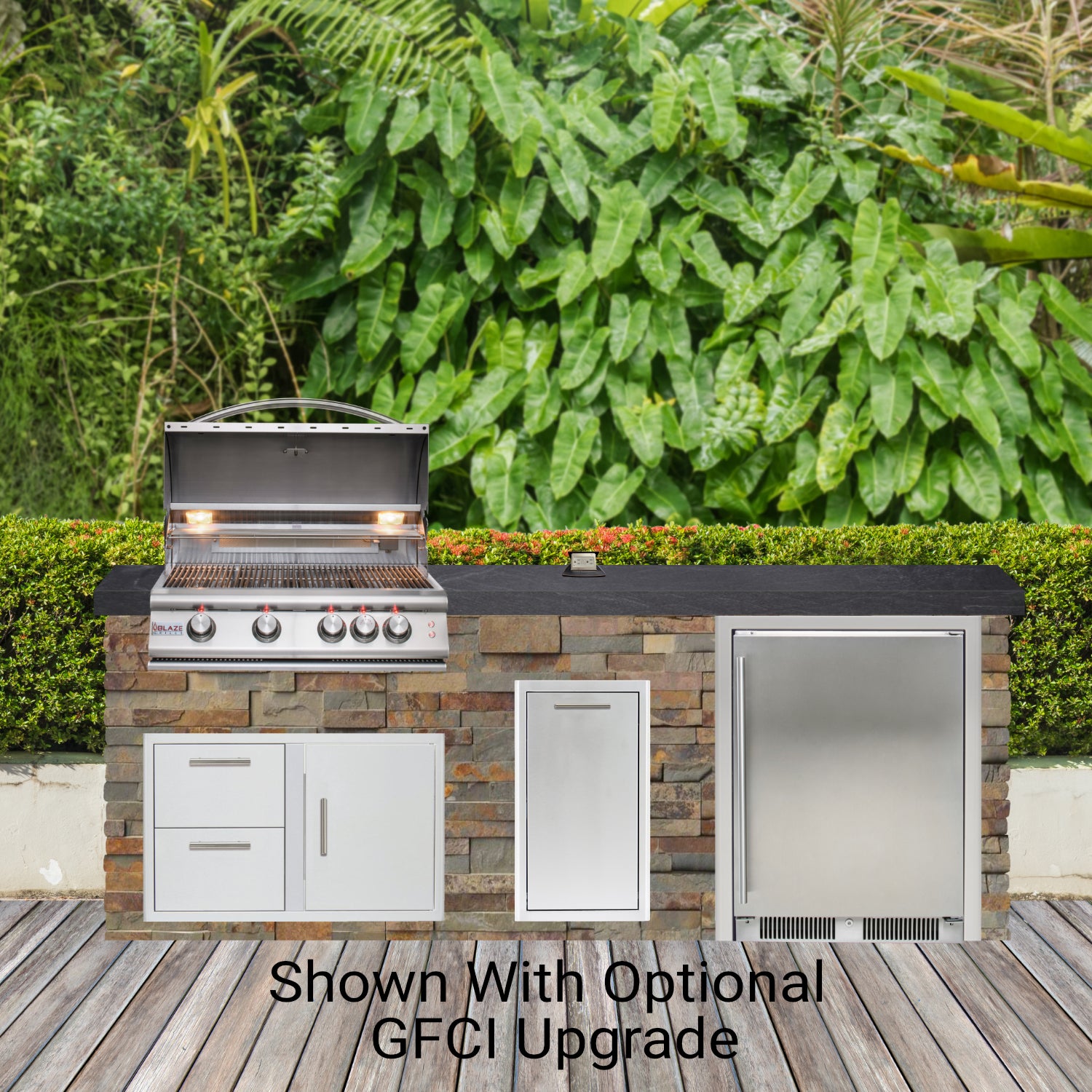Blaze Quick Ship 96" Luxury Finished Outdoor Kitchen PKG 2-BLZ-QSHIP2