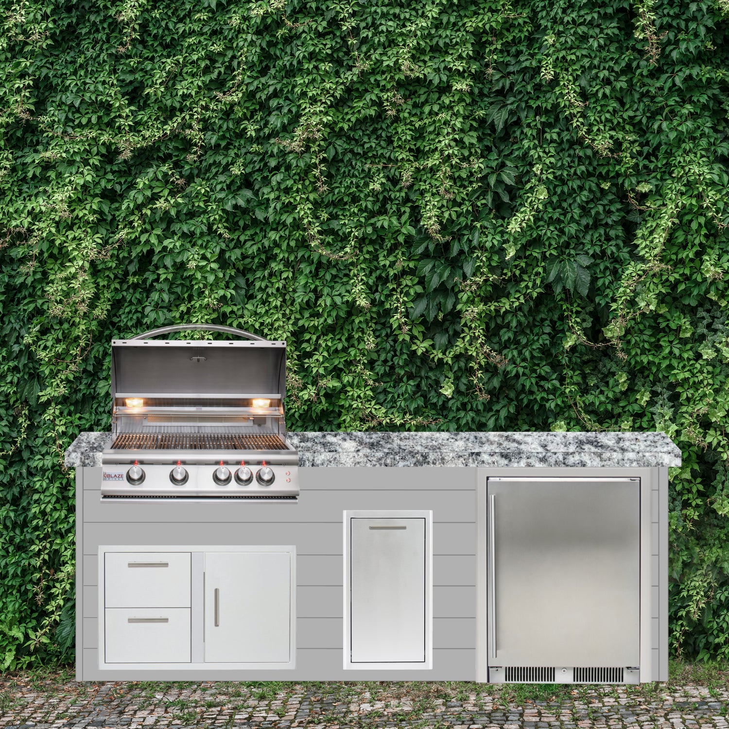 Blaze Quick Ship 96" Luxury Finished Outdoor Kitchen PKG 2-BLZ-QSHIP2