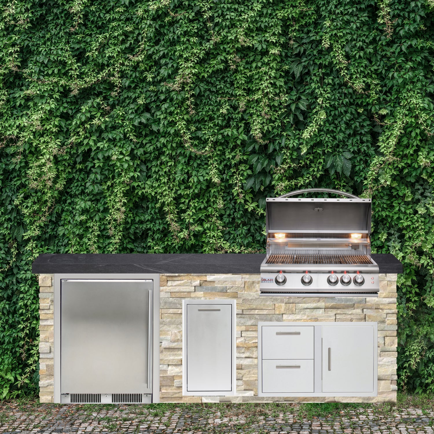 Blaze Quick Ship 96" Luxury Finished Outdoor Kitchen PKG 2-BLZ-QSHIP2