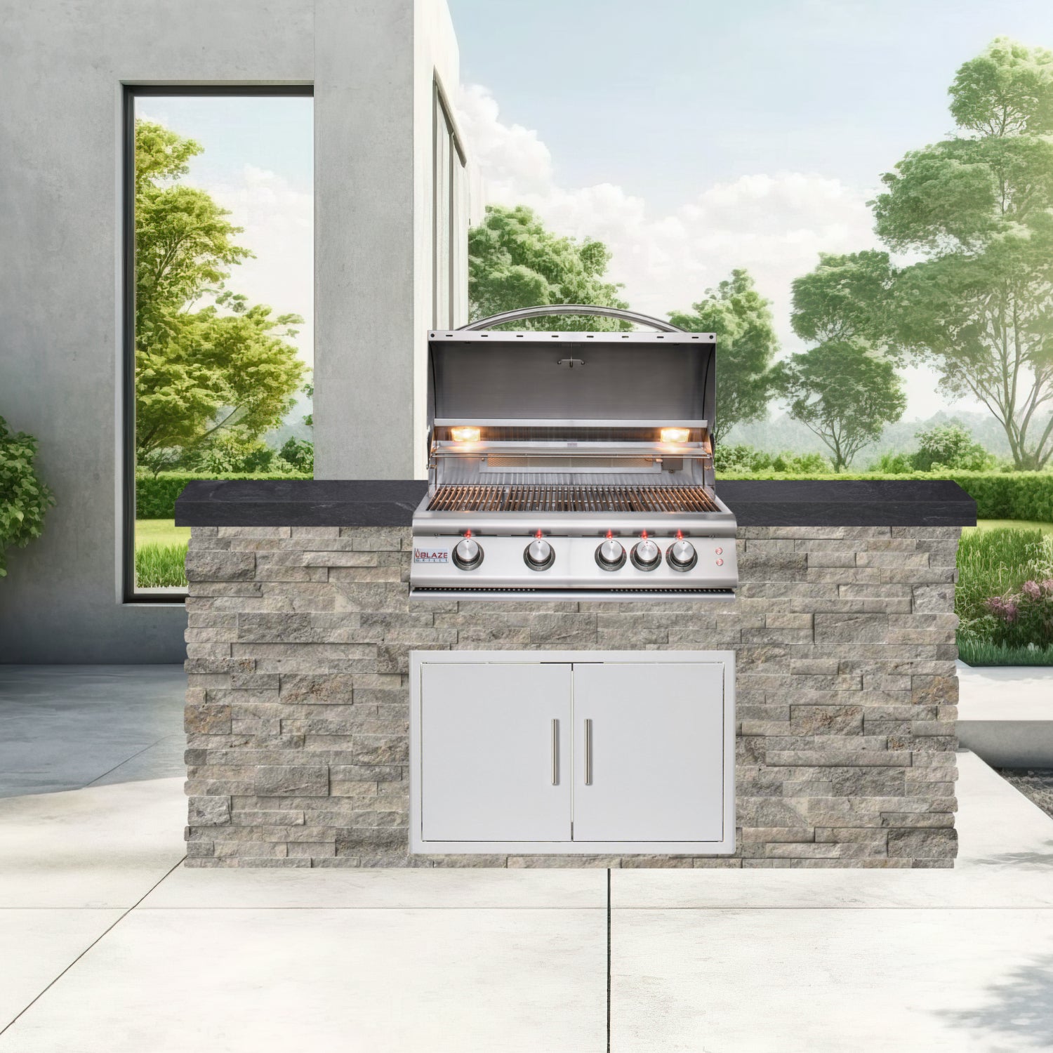 Blaze Quick Ship 72" Premium Finished Outdoor Kitchen PKG 5-BLZ-QSHIP5