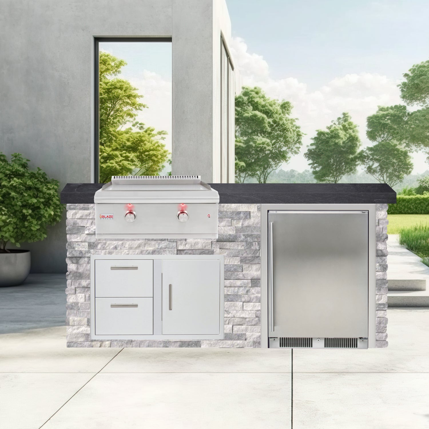 Blaze Quick Ship 72" Premium Finished Outdoor Kitchen PKG 6-BLZ-QSHIP6