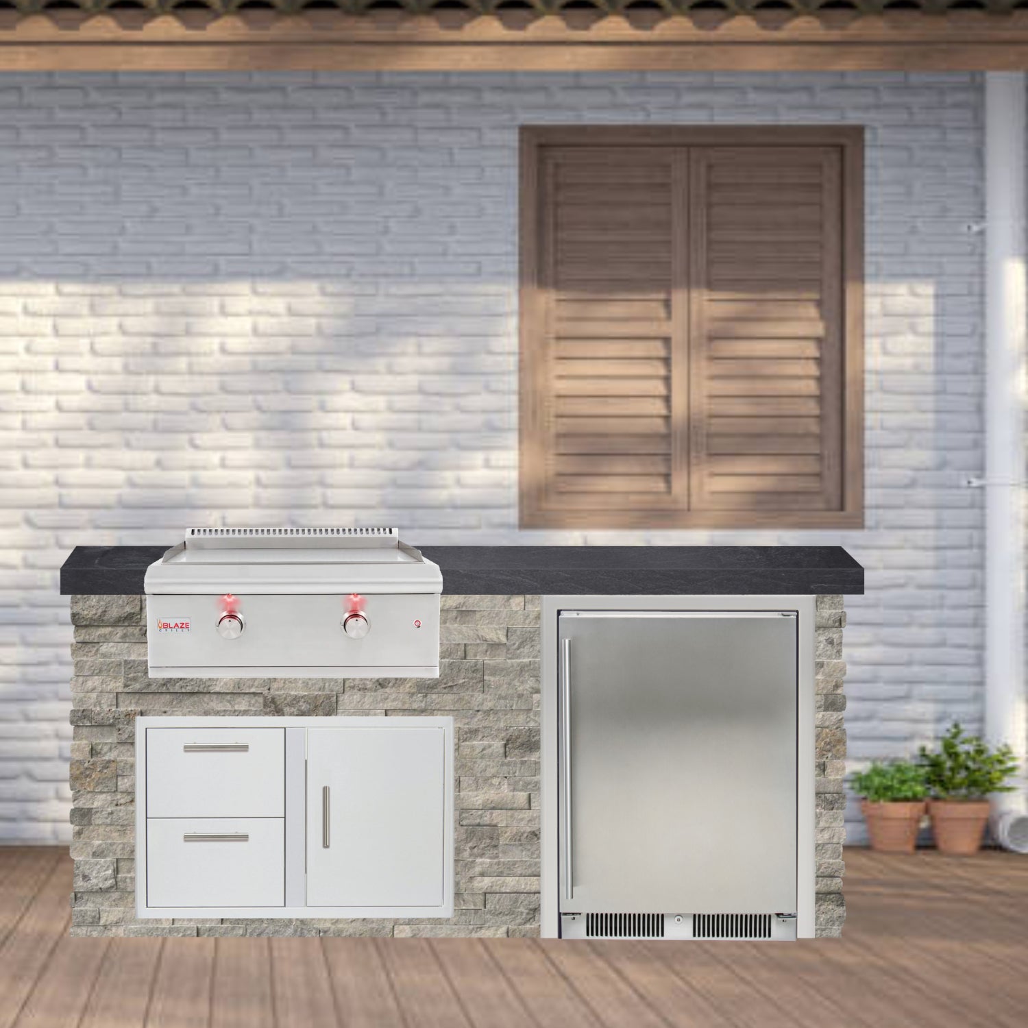 Blaze Quick Ship 72" Premium Finished Outdoor Kitchen PKG 6-BLZ-QSHIP6