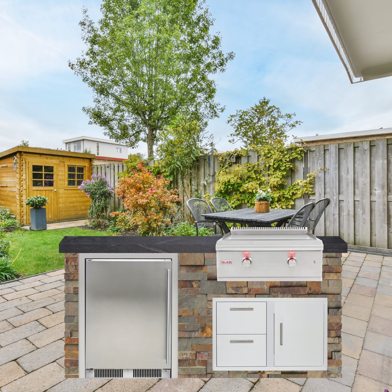 Blaze Quick Ship 72" Premium Finished Outdoor Kitchen PKG 6-BLZ-QSHIP6