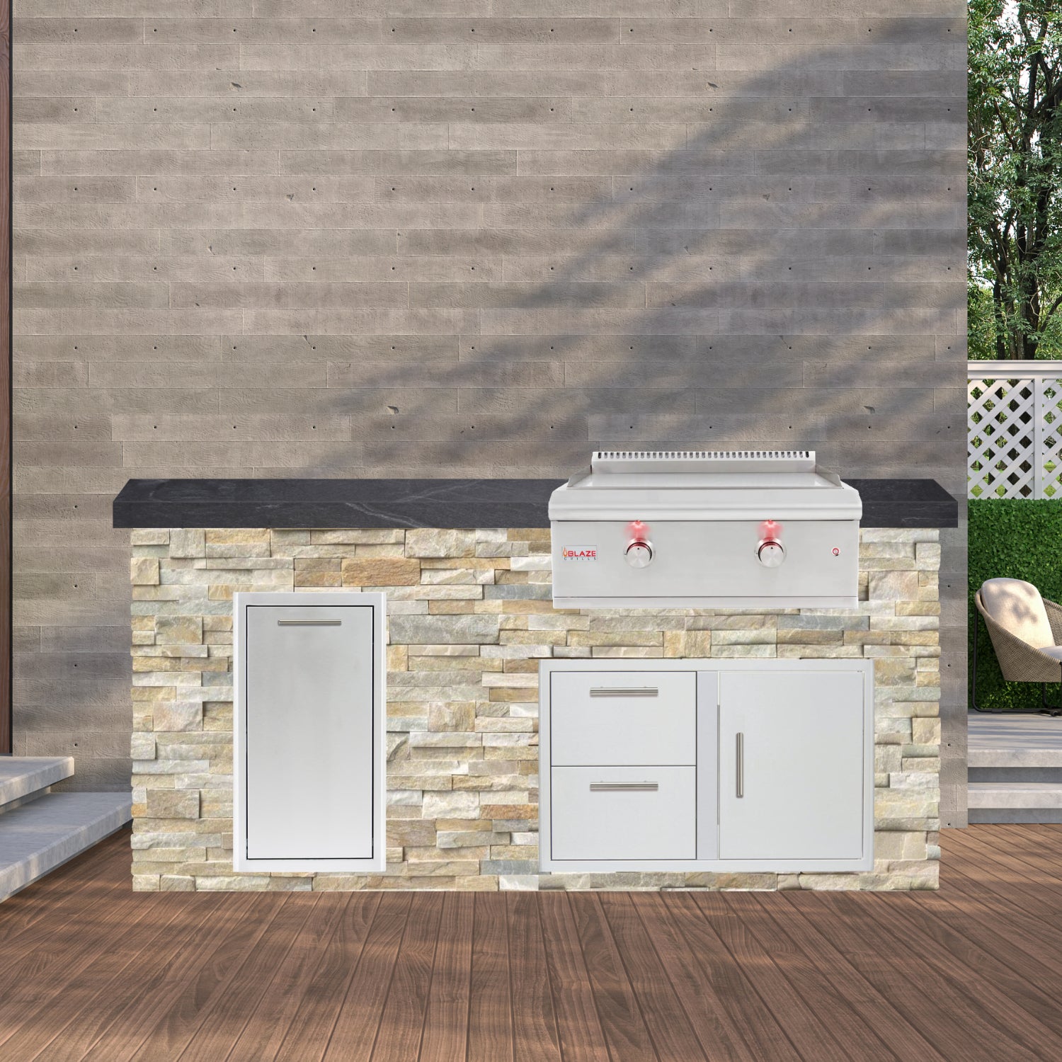 Blaze Quick Ship 72" Premium Finished Outdoor Kitchen PKG 7-BLZ-QSHIP7