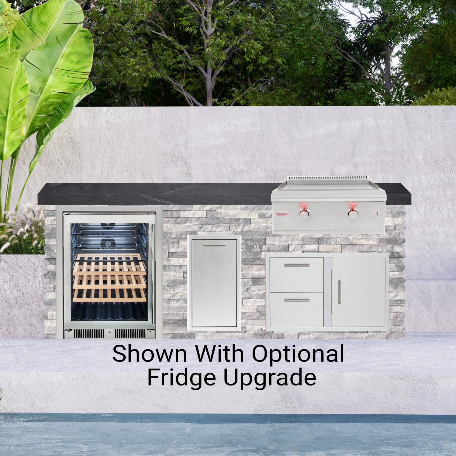 Blaze Quick Ship 96" Luxury Finished Outdoor Kitchen PKG 8-BLZ-QSHIP8